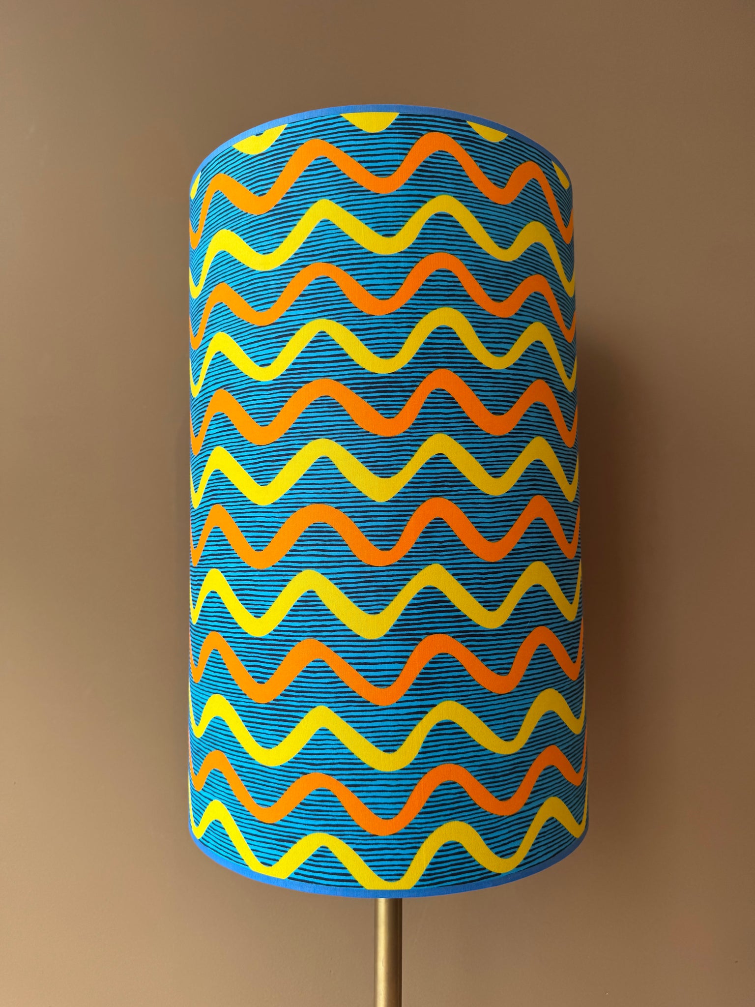 African Wax Blue Yellow Waves