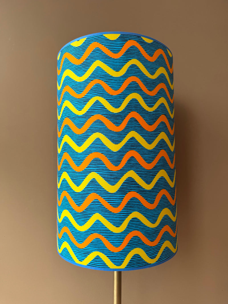 African Wax Blue Yellow Waves