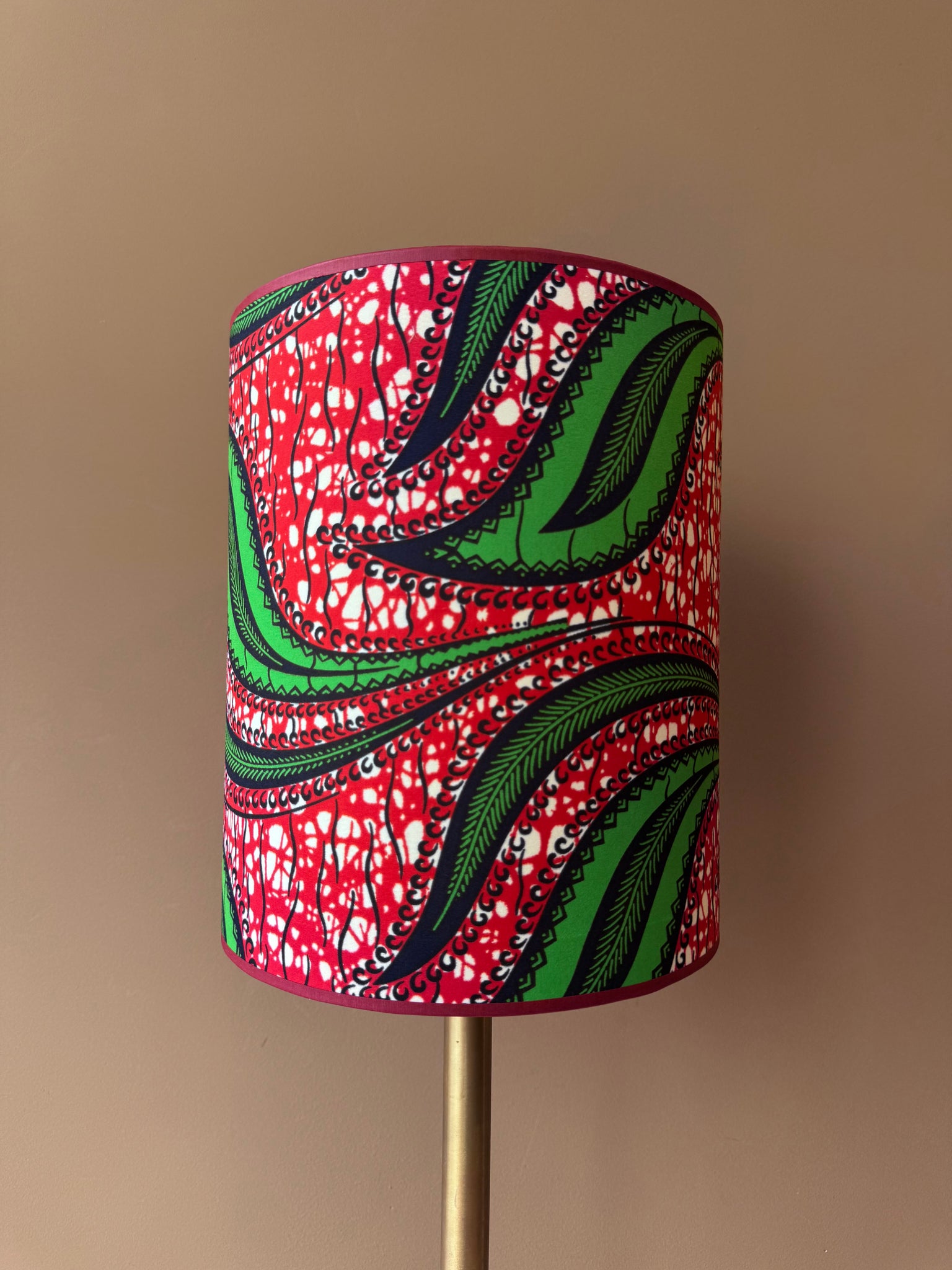 African Wax Green Leaves On Red