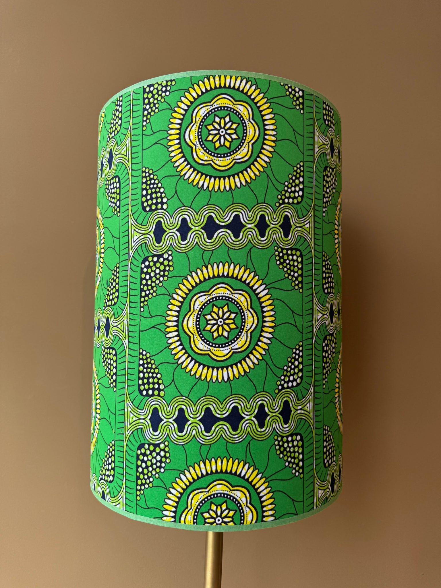 African Wax Retro Apple Green Circles