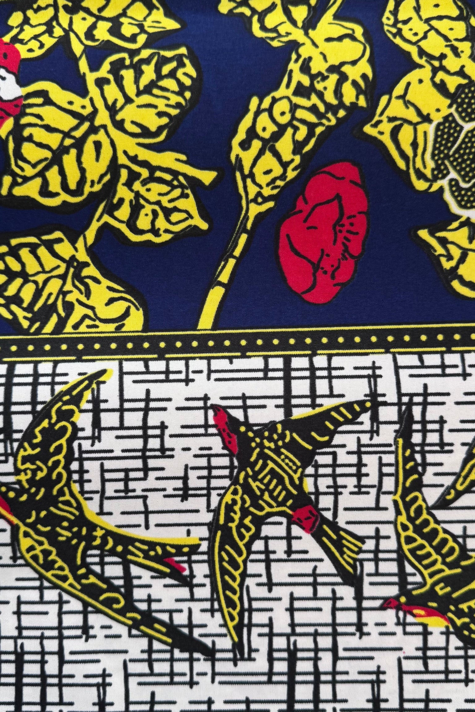 African Wax Blue Yellow Swallows