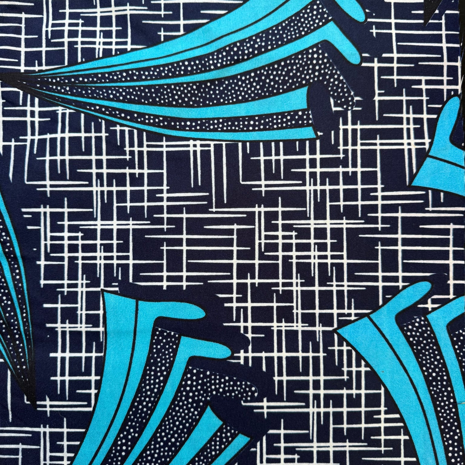 African Wax Blue Turquoise Fans