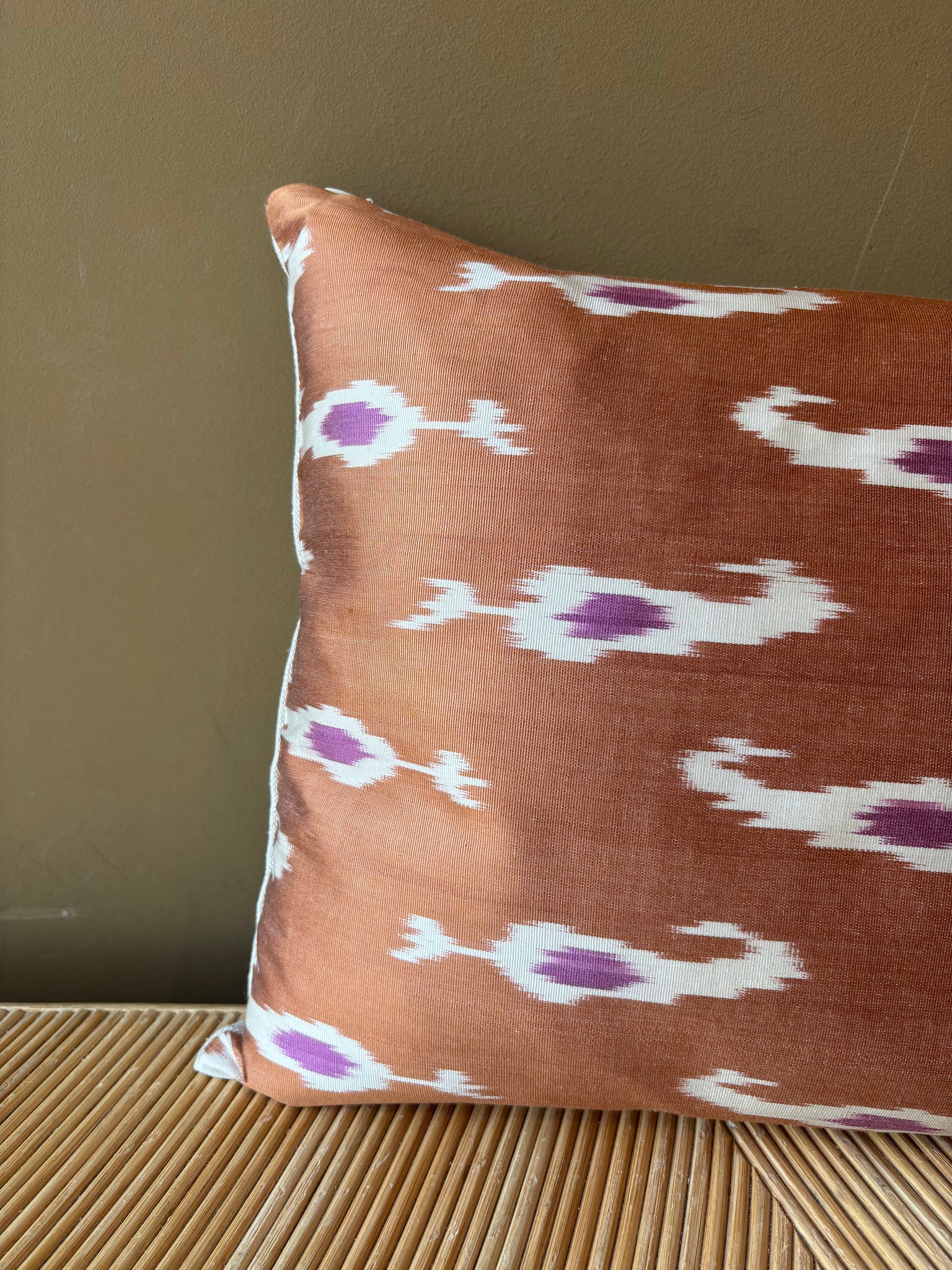SALE Cushion Brandy Fish Hook - Silk Ikat