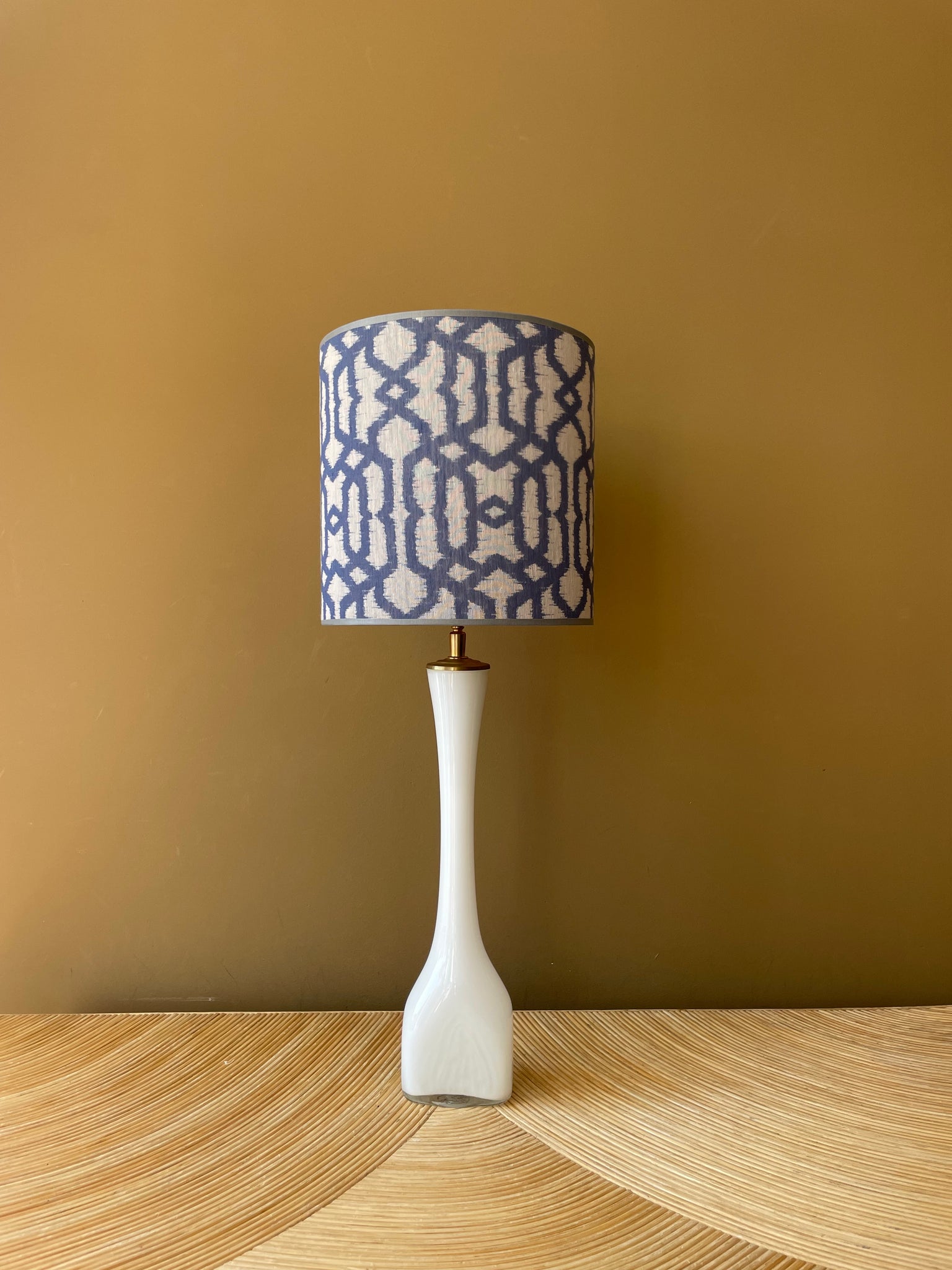 Double Woven Silk Blue & Silver Pattern