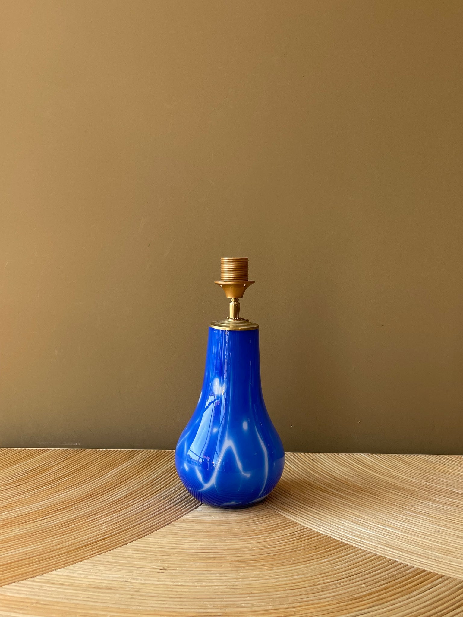 Vintage Glass Clear Blue Waves