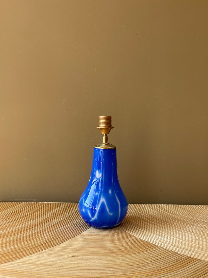 Vintage Glass Clear Blue Waves