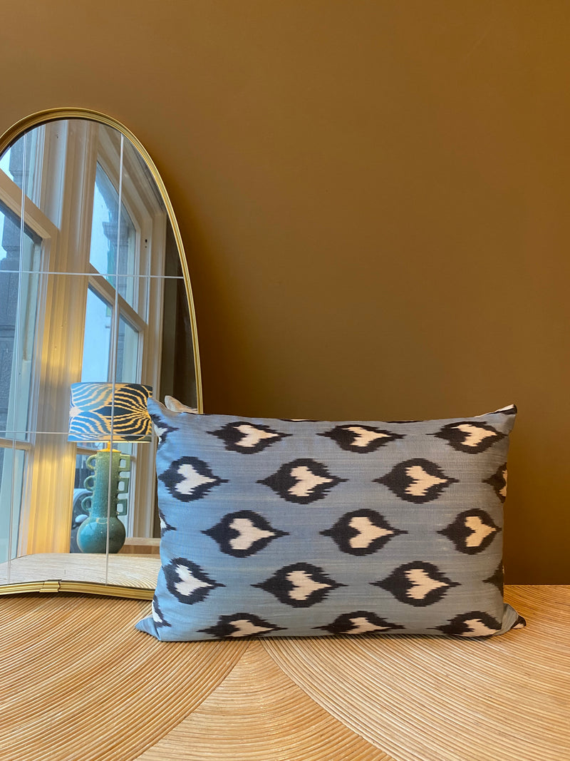 SALE Cushion Blue Flame - Silk Ikat