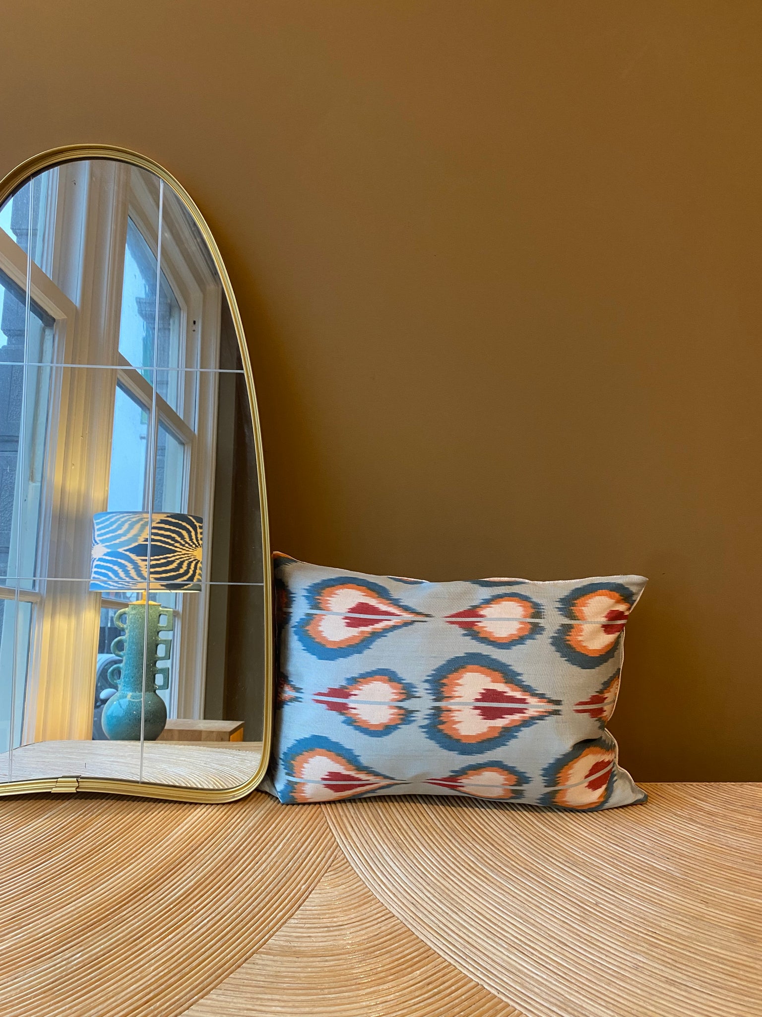 SALE Cushion Blue Avocado - Silk Ikat