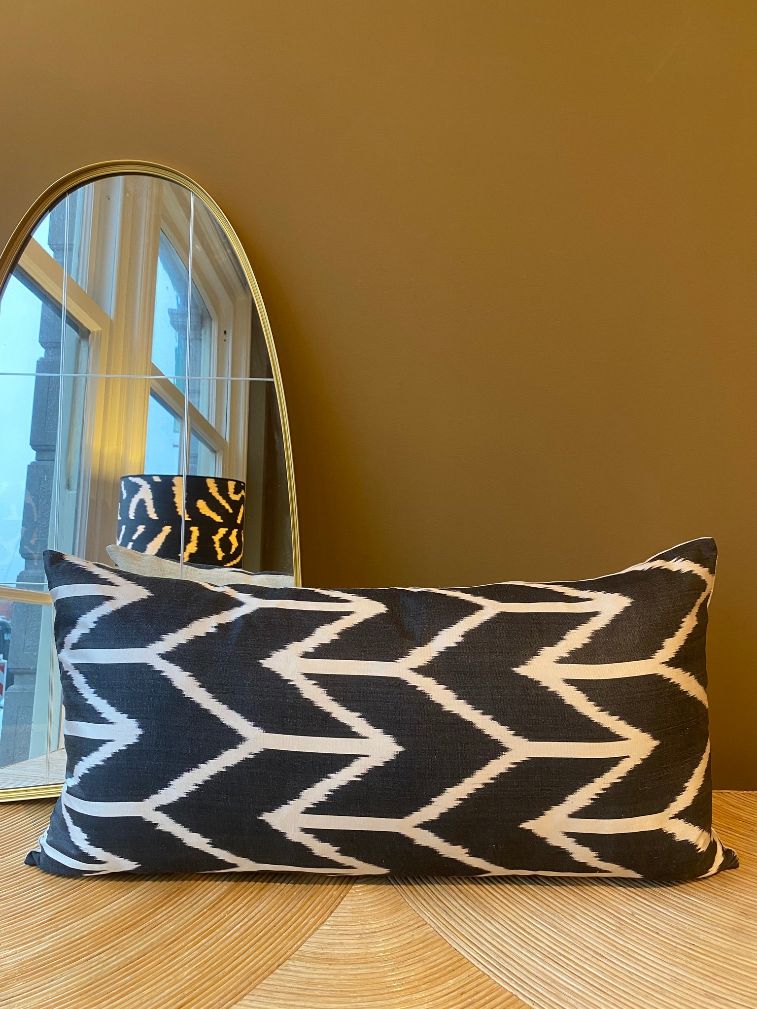 SALE Cushion Black Arrow - Silk Ikat