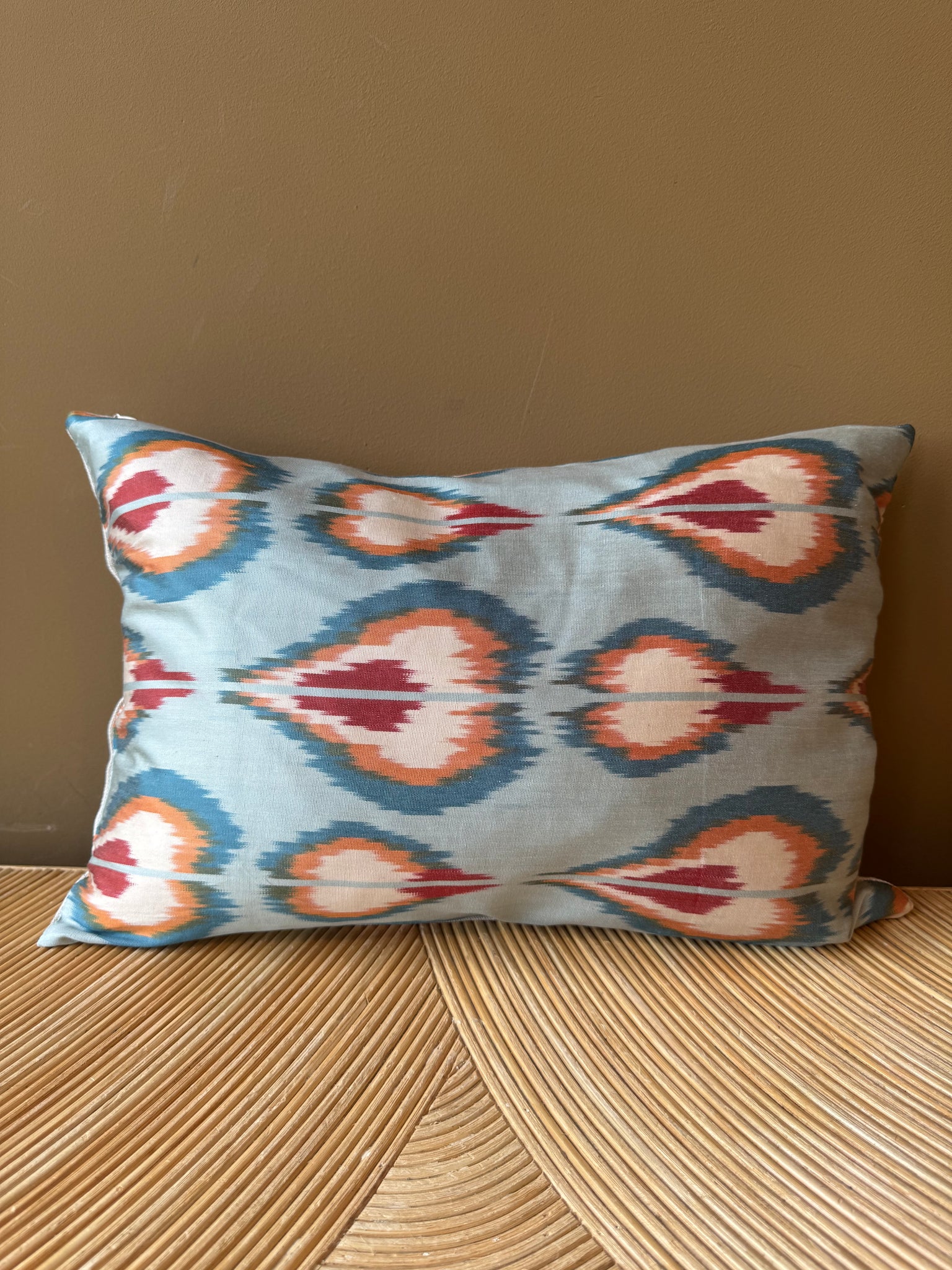 SALE Cushion Blue Avocado - Silk Ikat