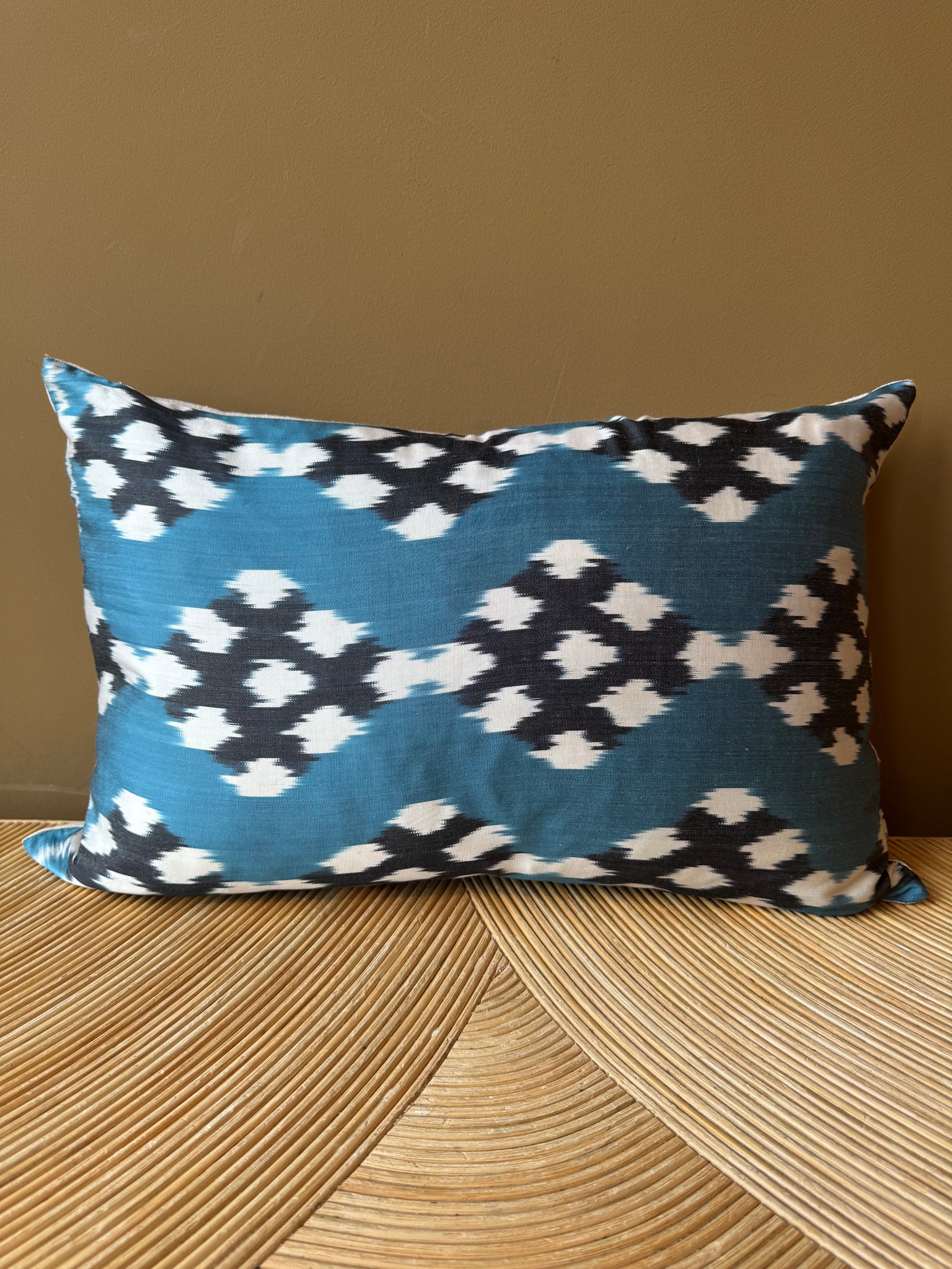 SALE Cushion Blue Sprouts - Silk Ikat