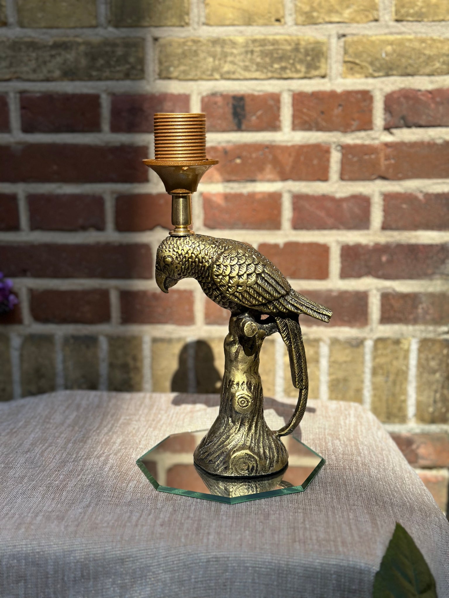 Port-a-table Brass Parrot | Yellow Zigzag