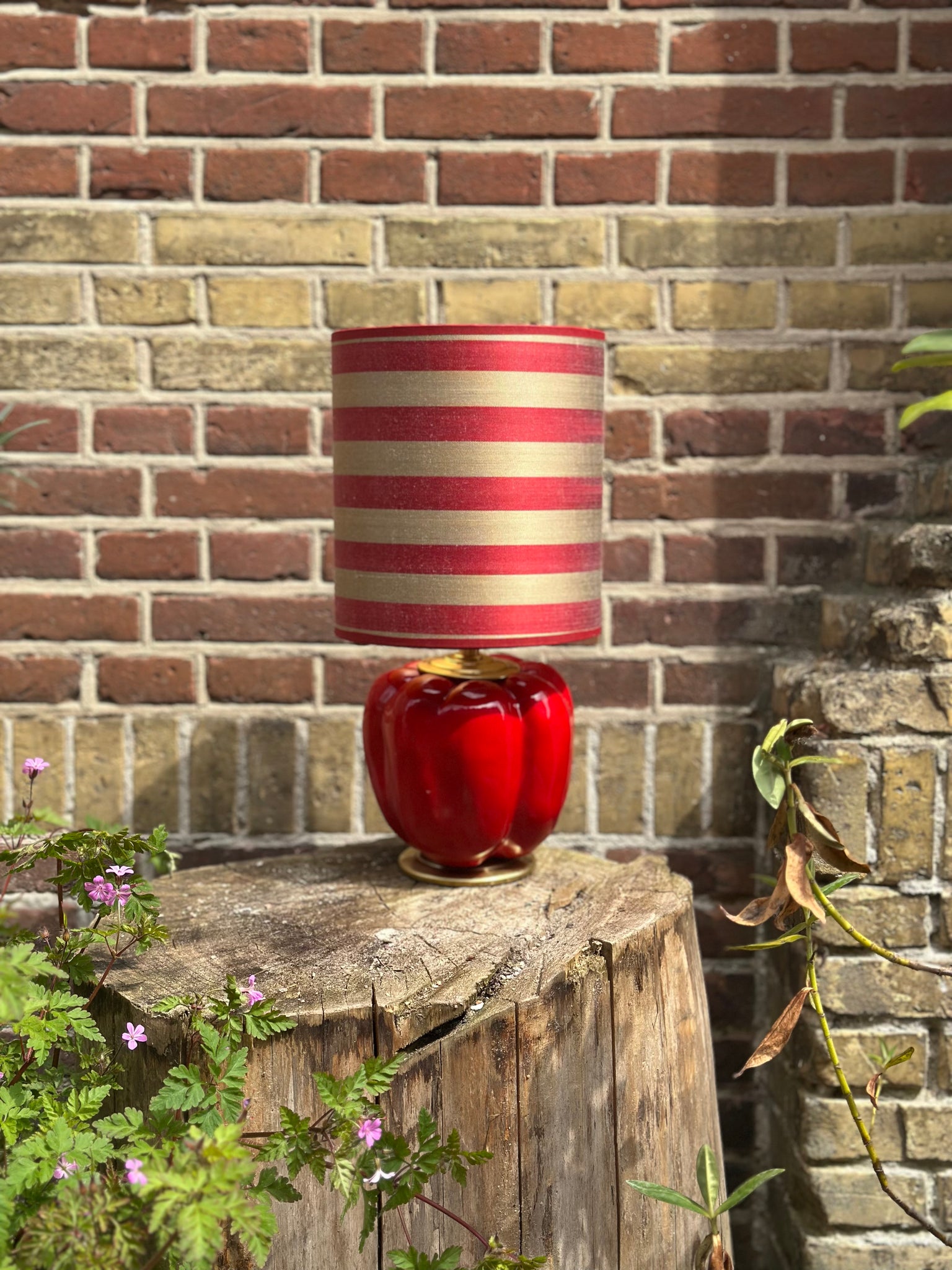 Port-a-table Red Paprika | Beige Red Stripes