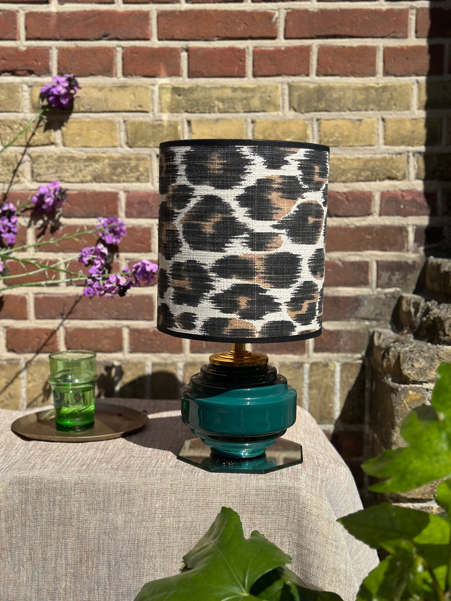 Port-a-table Steel Petrol | Panama Leopard