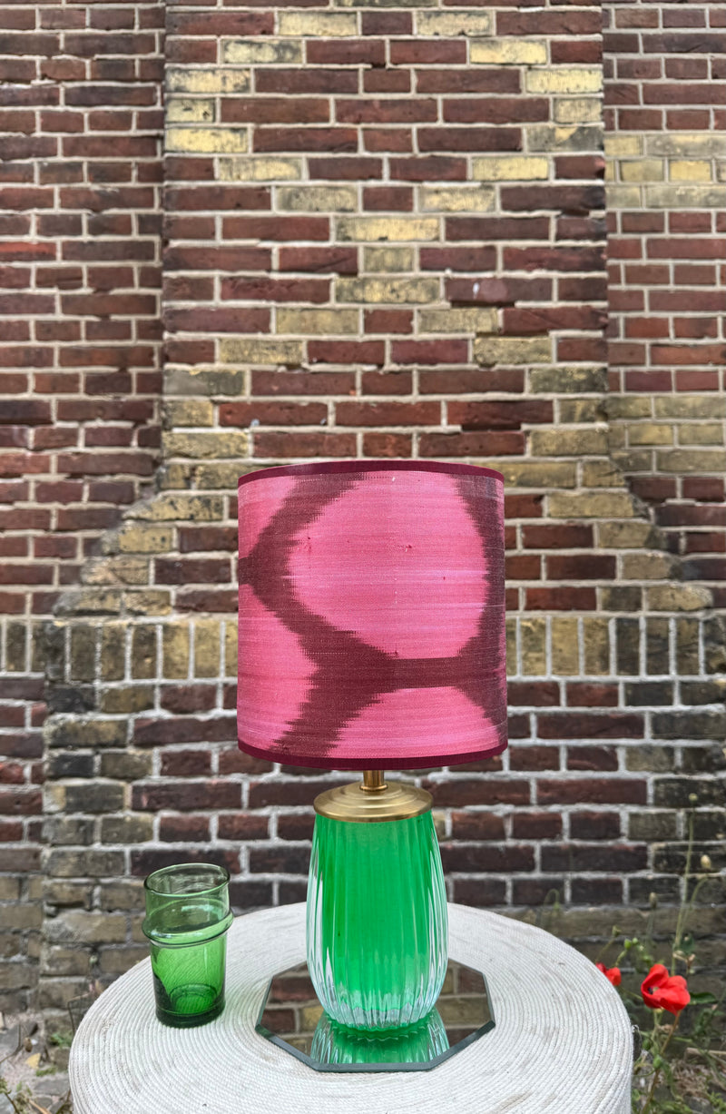 Port-a-table Green Glass Stripes | Pink Dots On Merlot