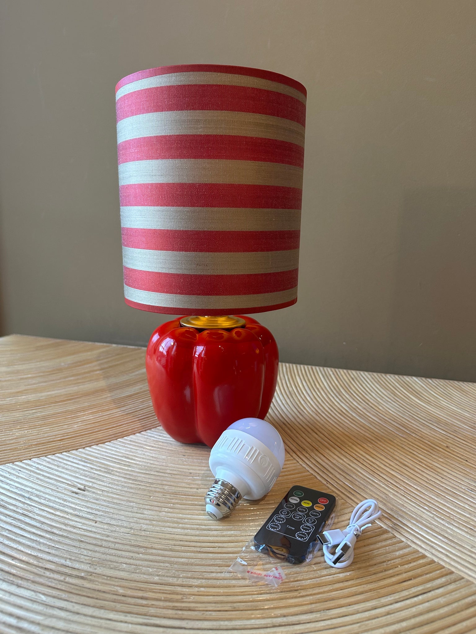 Port-a-table Red Paprika | Beige Red Stripes