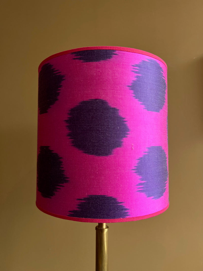 Purple Dots On Pink Silk Ikat