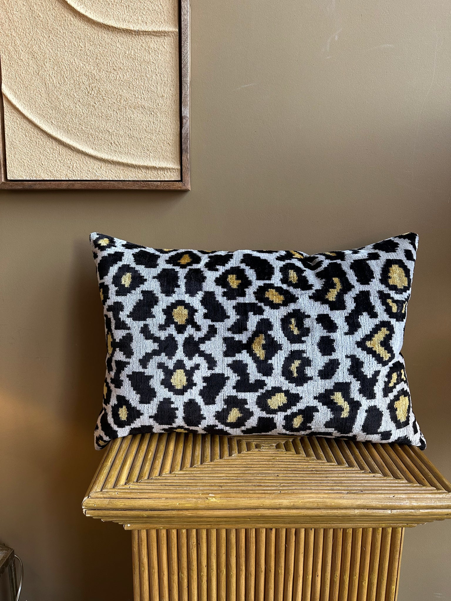Leopard -  Velvet Ikat Cushion