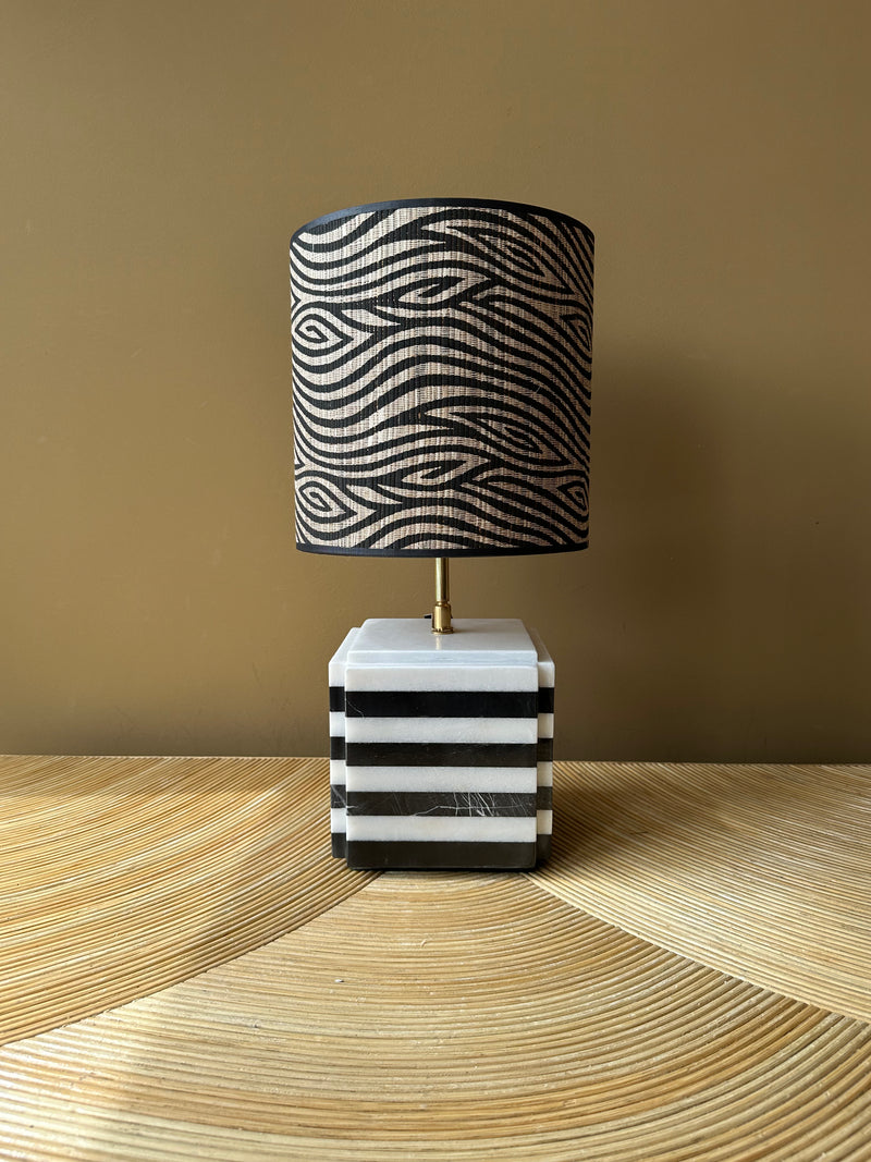 black and white marble striped square_coco zebra