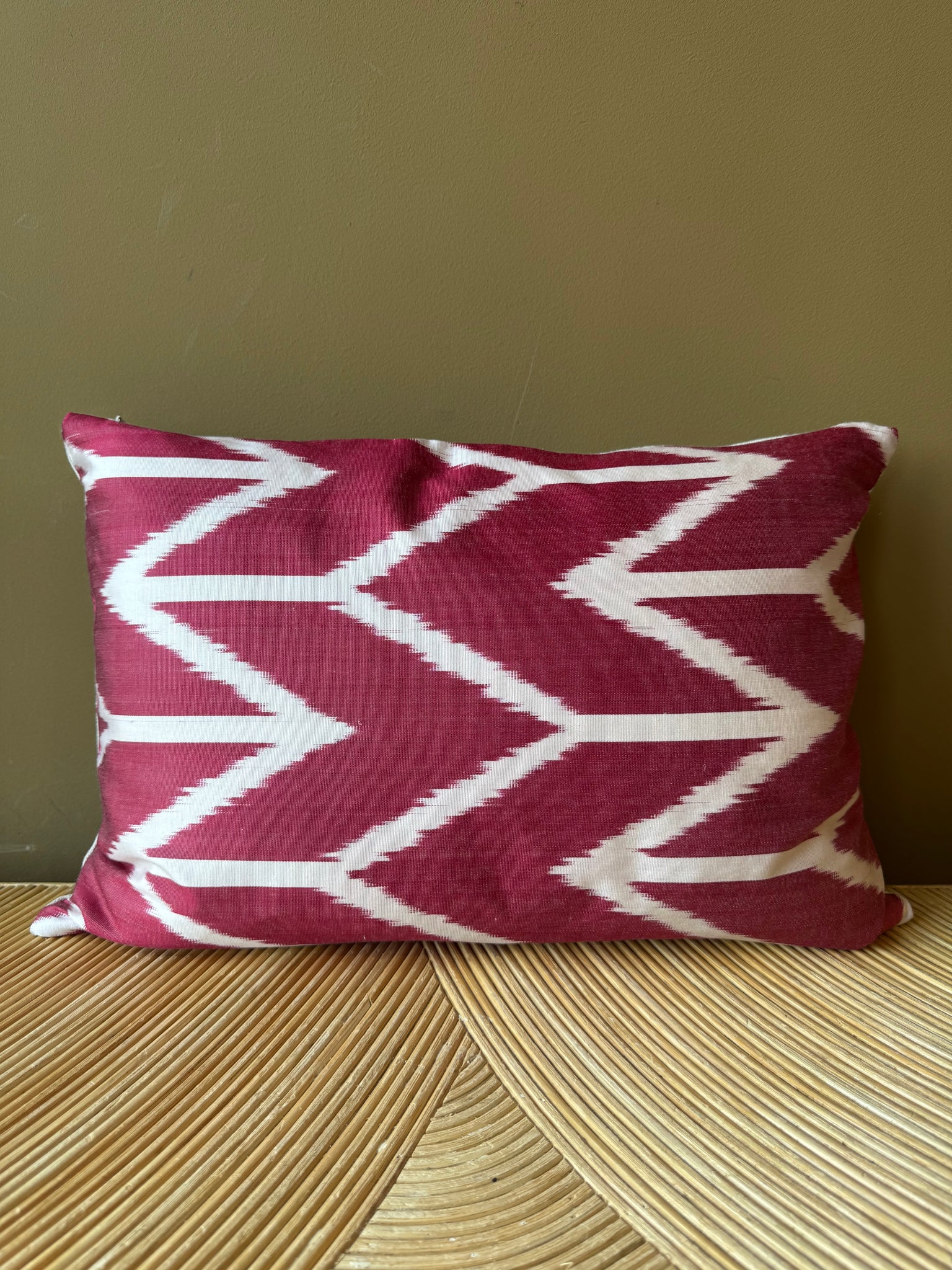 SALE Cushion Cherry Arrow - Silk Ikat