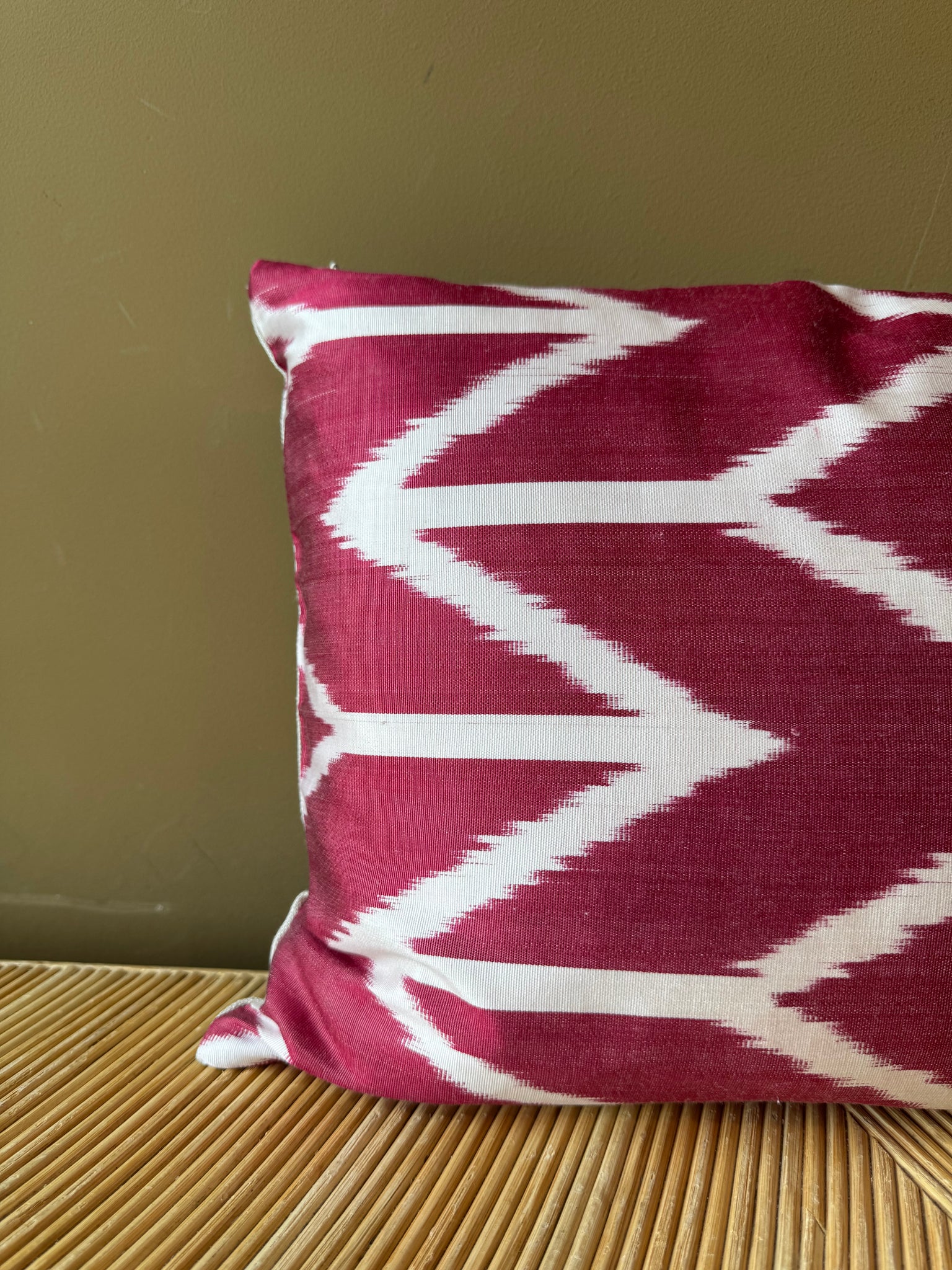 SALE Cushion Cherry Arrow - Silk Ikat