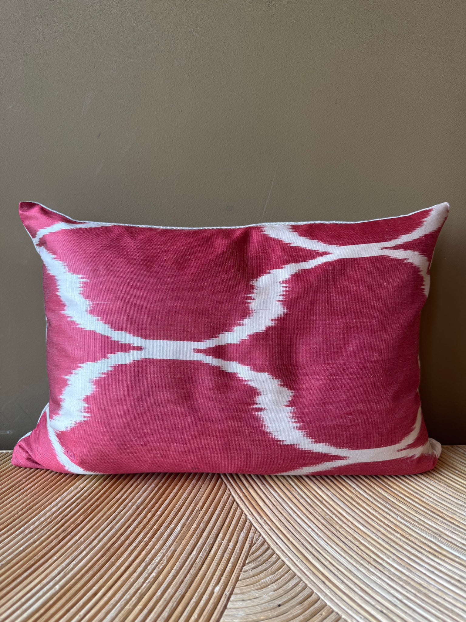 SALE Cushion Cherry Waves - Silk Ikat