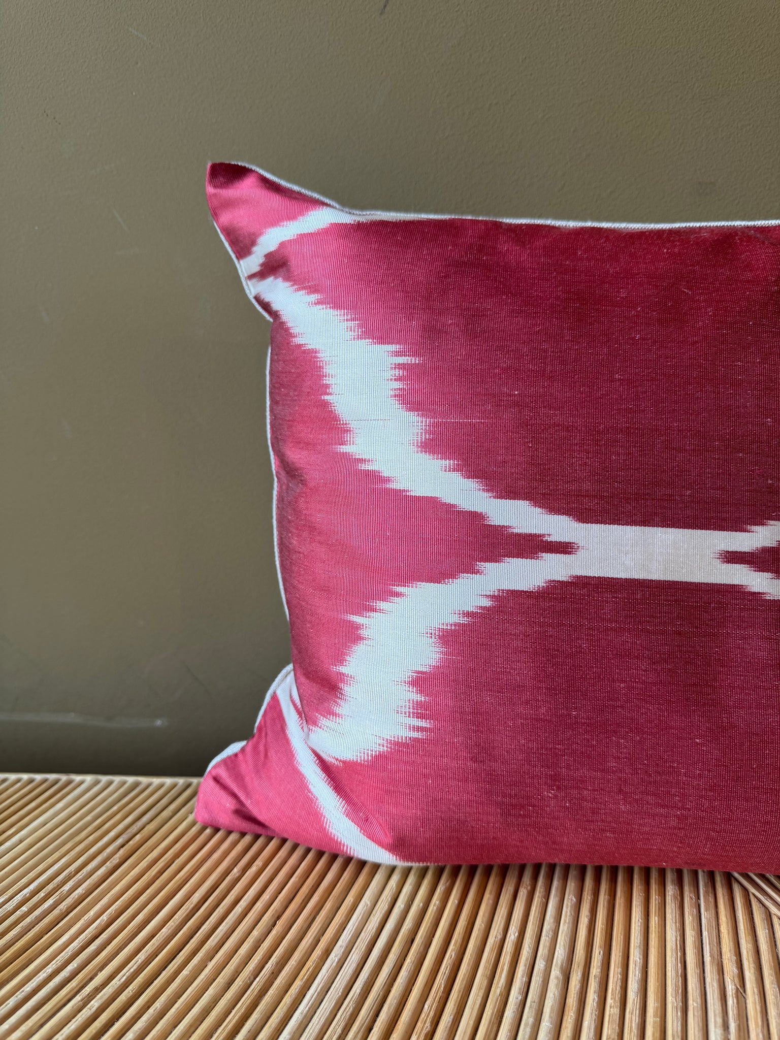 SALE Cushion Cherry Waves - Silk Ikat