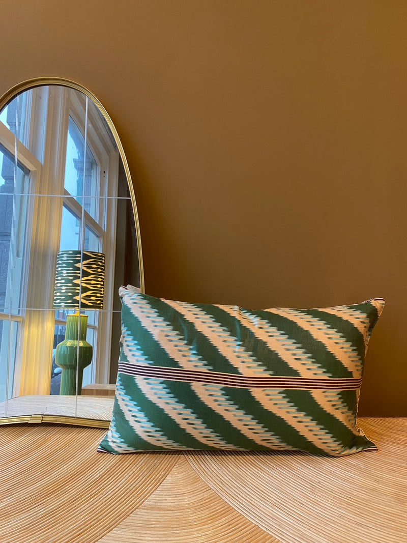 SALE Cushion Green Azzurro - Silk Ikat