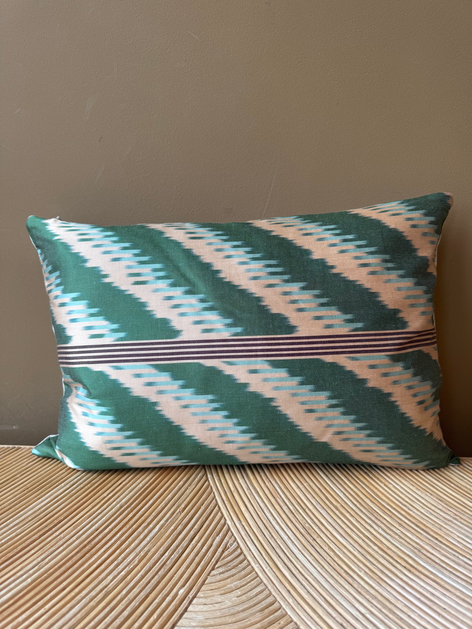 SALE Cushion Green Azzurro - Silk Ikat