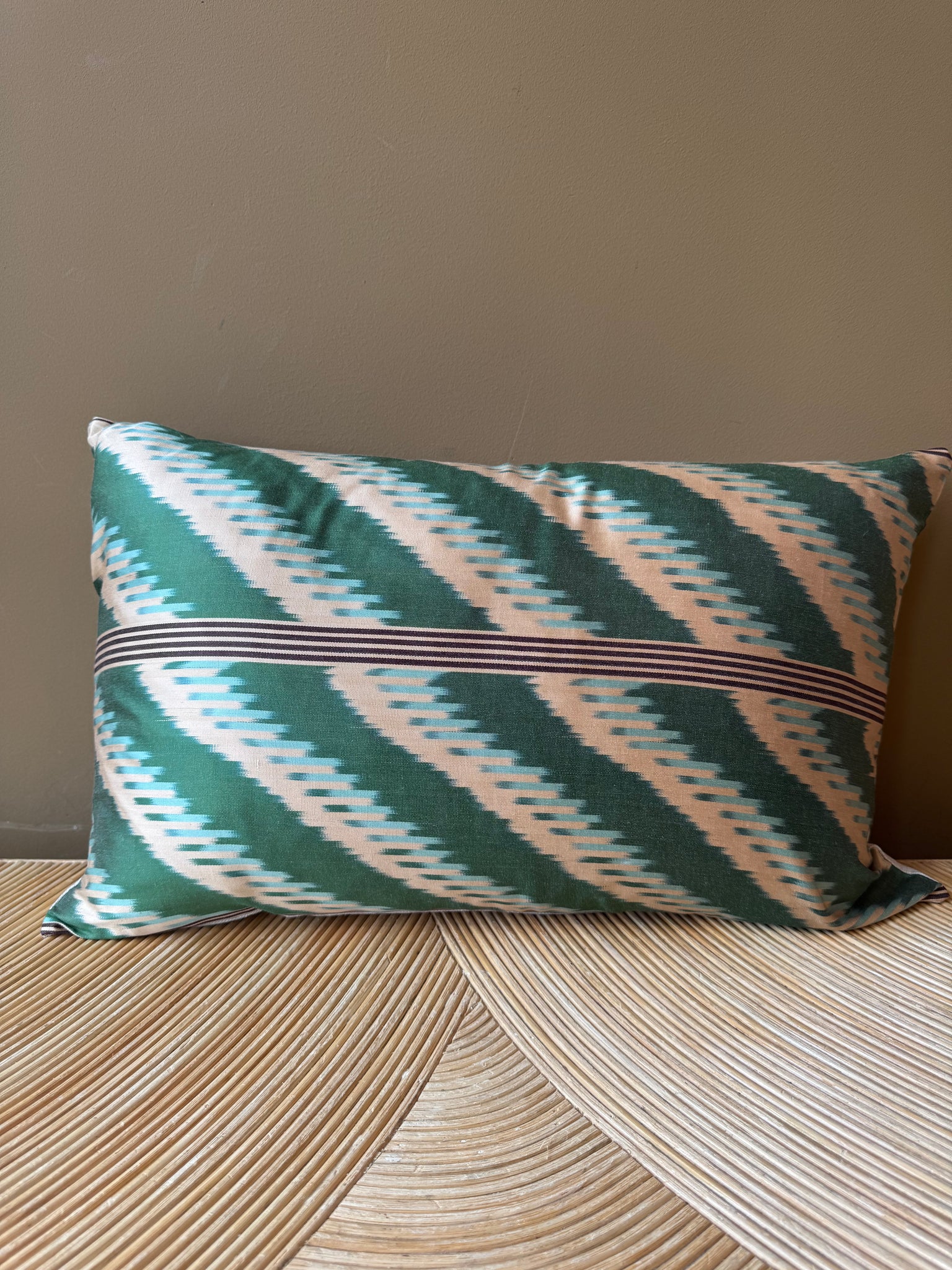 SALE Cushion Green Azzurro - Silk Ikat