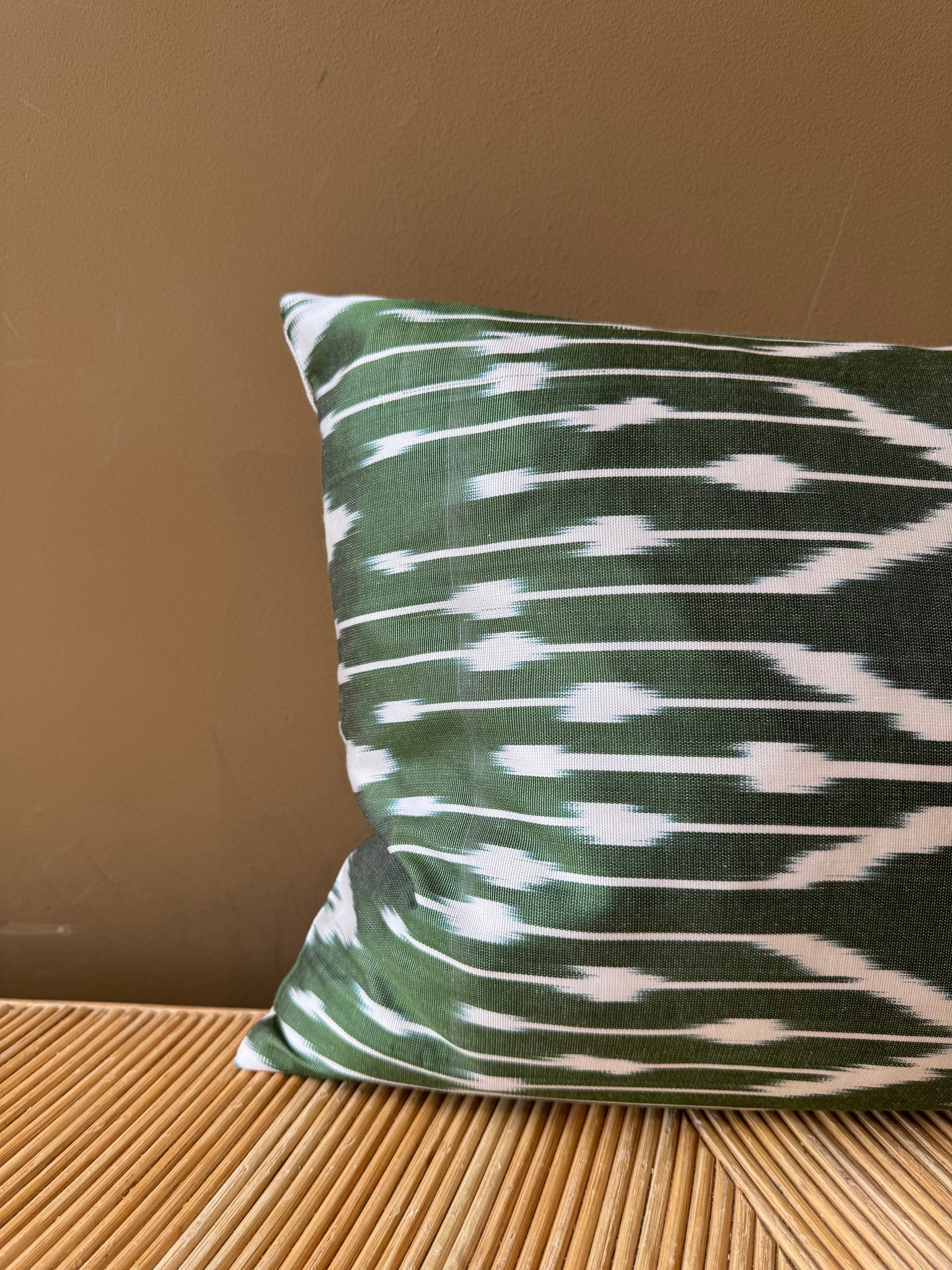 SALE Cushion Green Grill - Silk Ikat