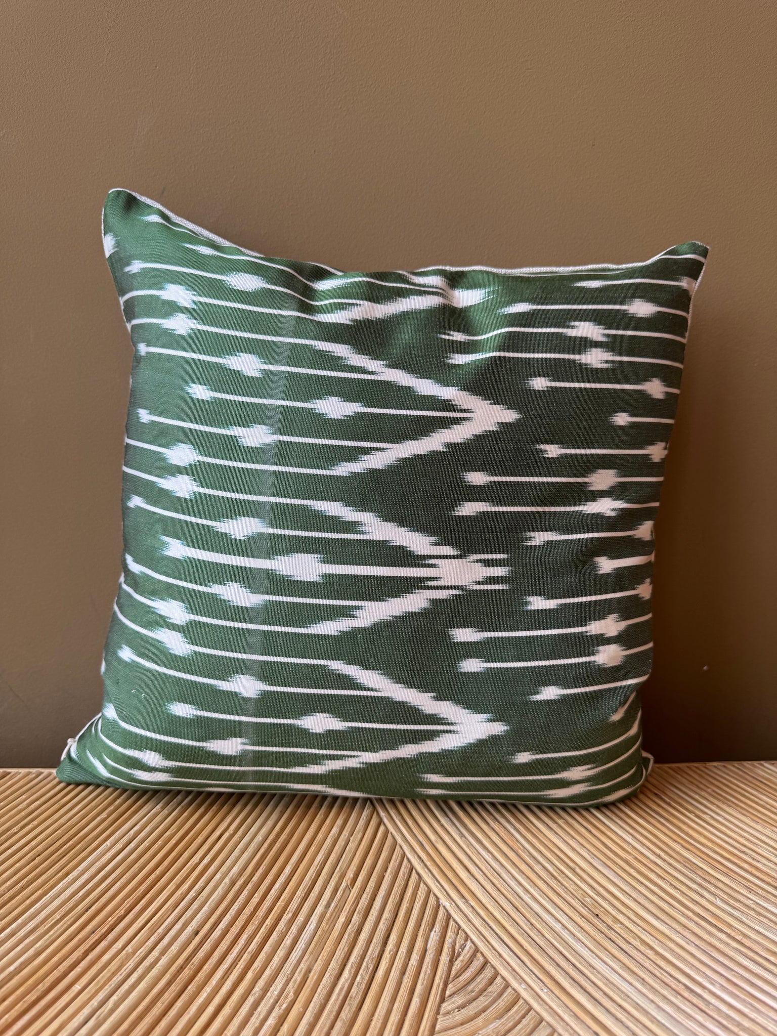 SALE Cushion Green Grill - Silk Ikat