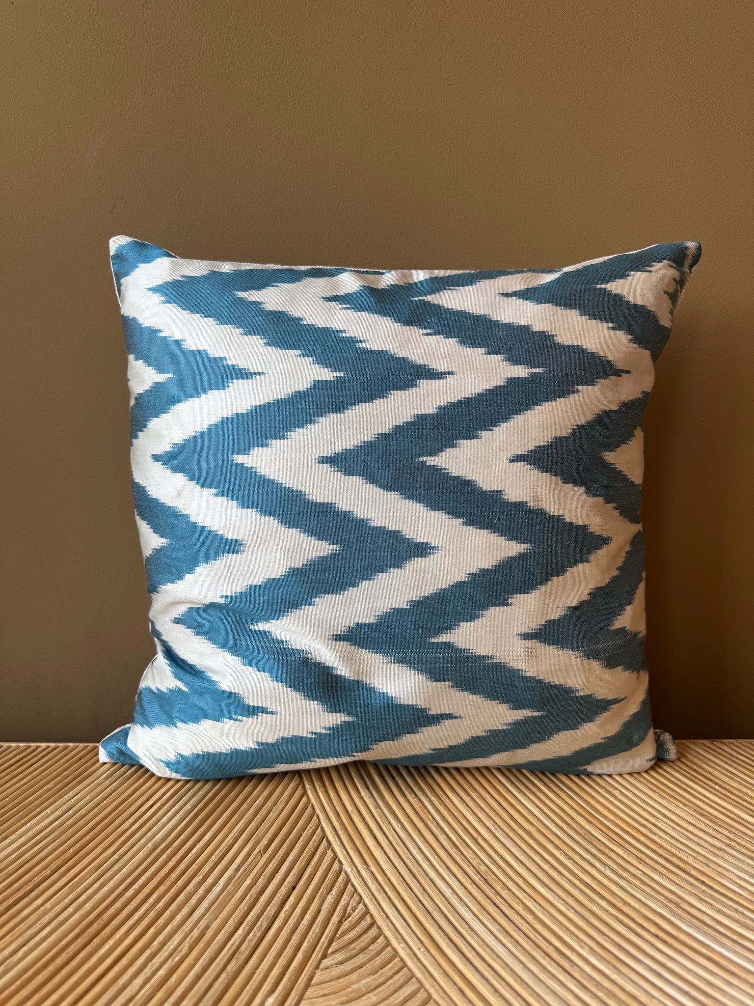 SALE Cushion Petrol Zigzag - Silk Ikat