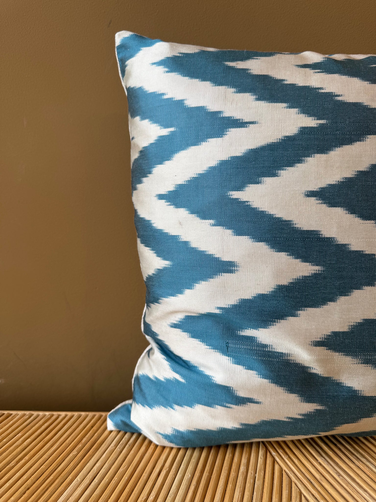 SALE Cushion Petrol Zigzag - Silk Ikat