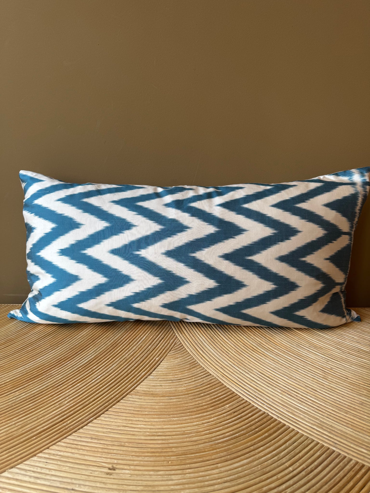 SALE Cushion Petrol Zigzag - Silk Ikat