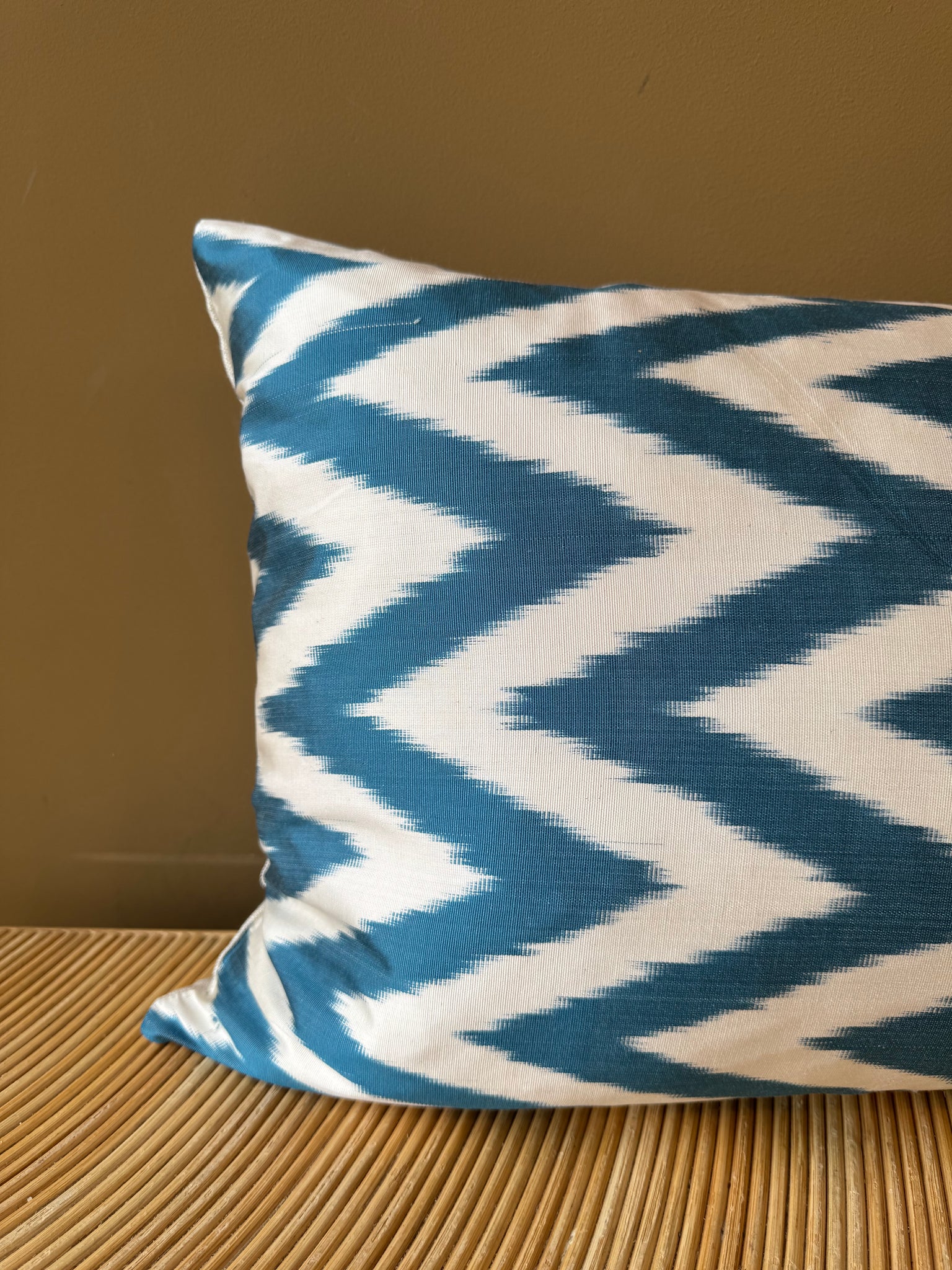 SALE Cushion Petrol Zigzag - Silk Ikat