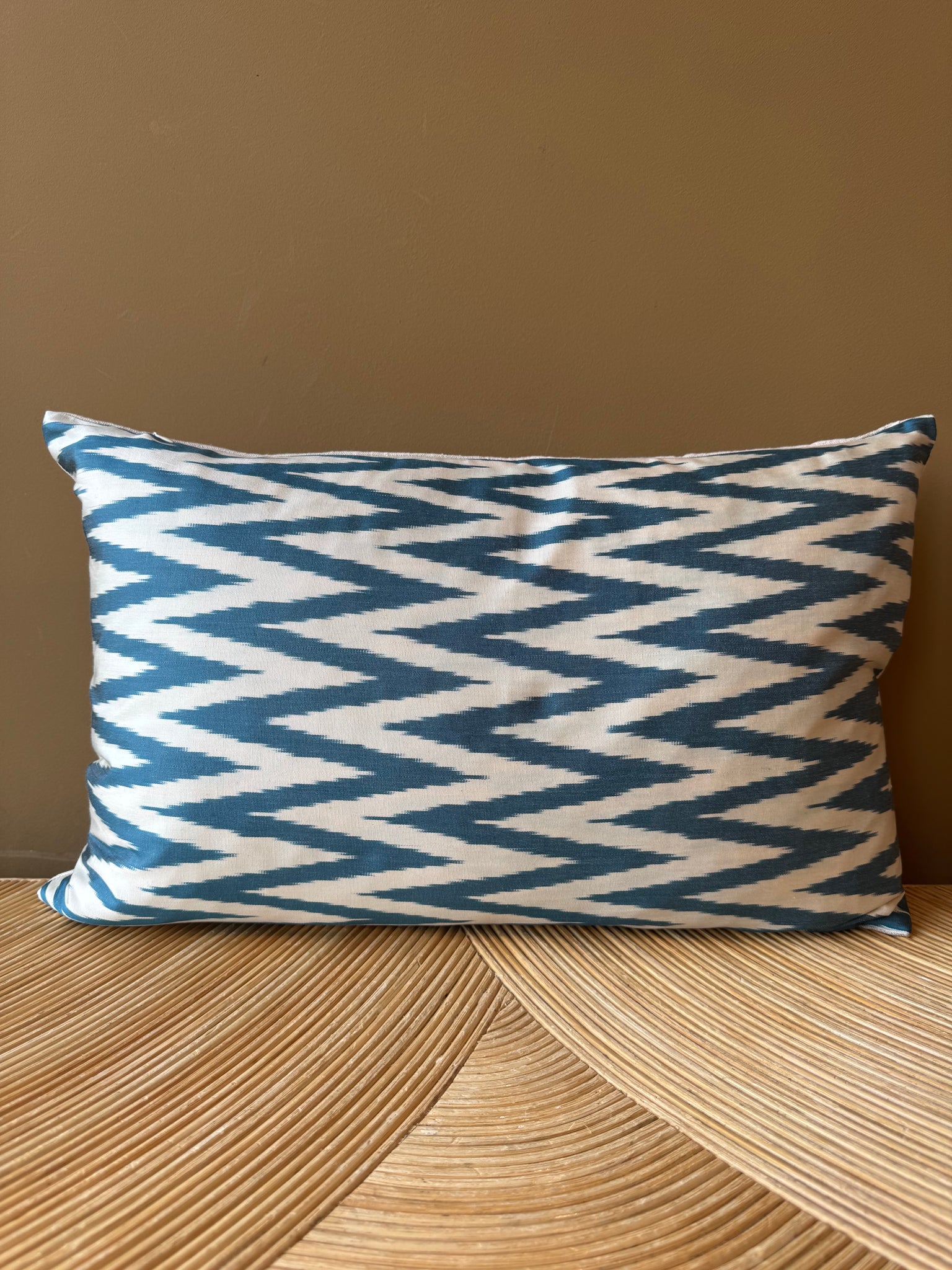 SALE Cushion Petrol Zigzag Small - Silk Ikat
