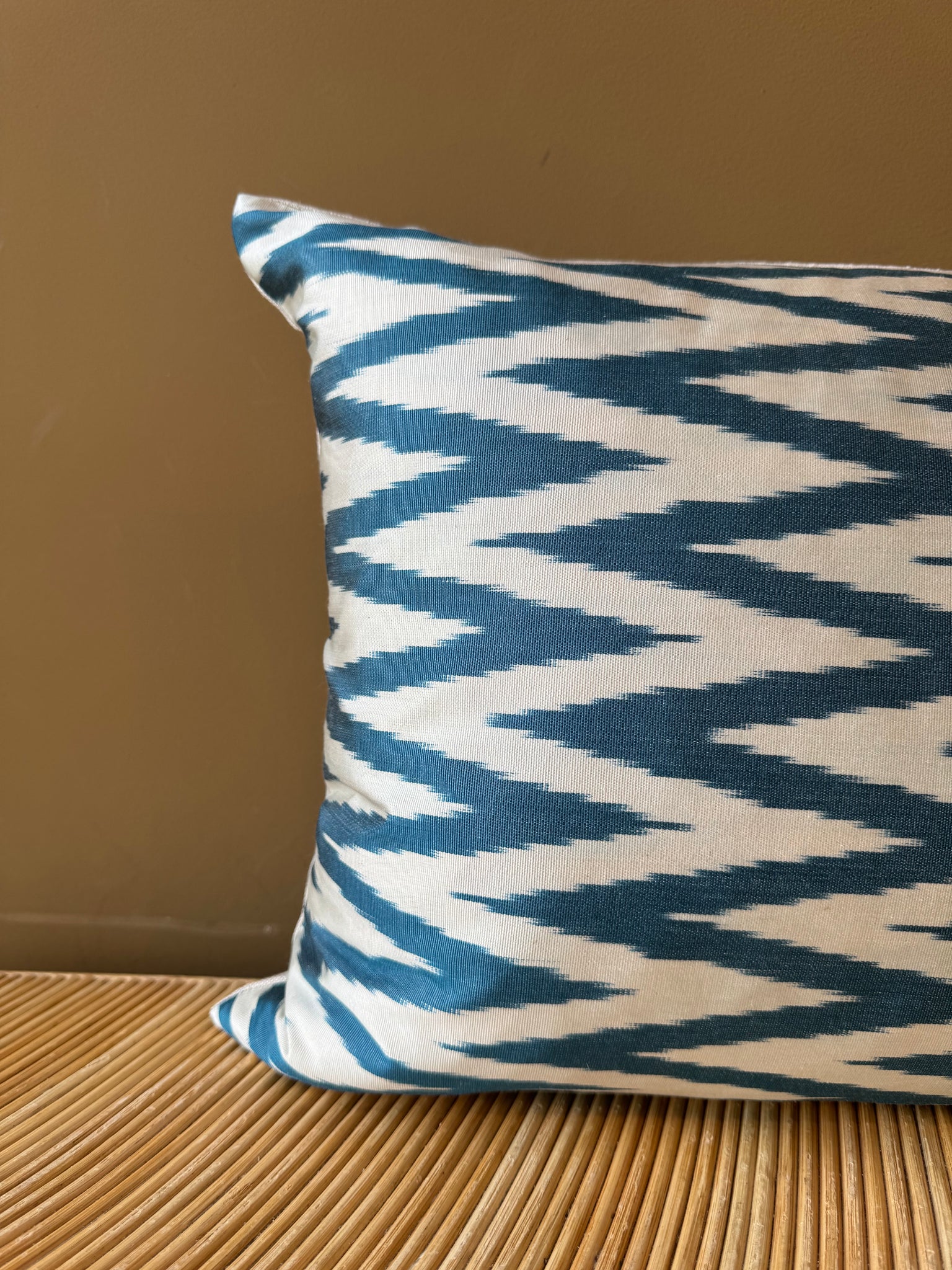 SALE Cushion Petrol Zigzag Small - Silk Ikat