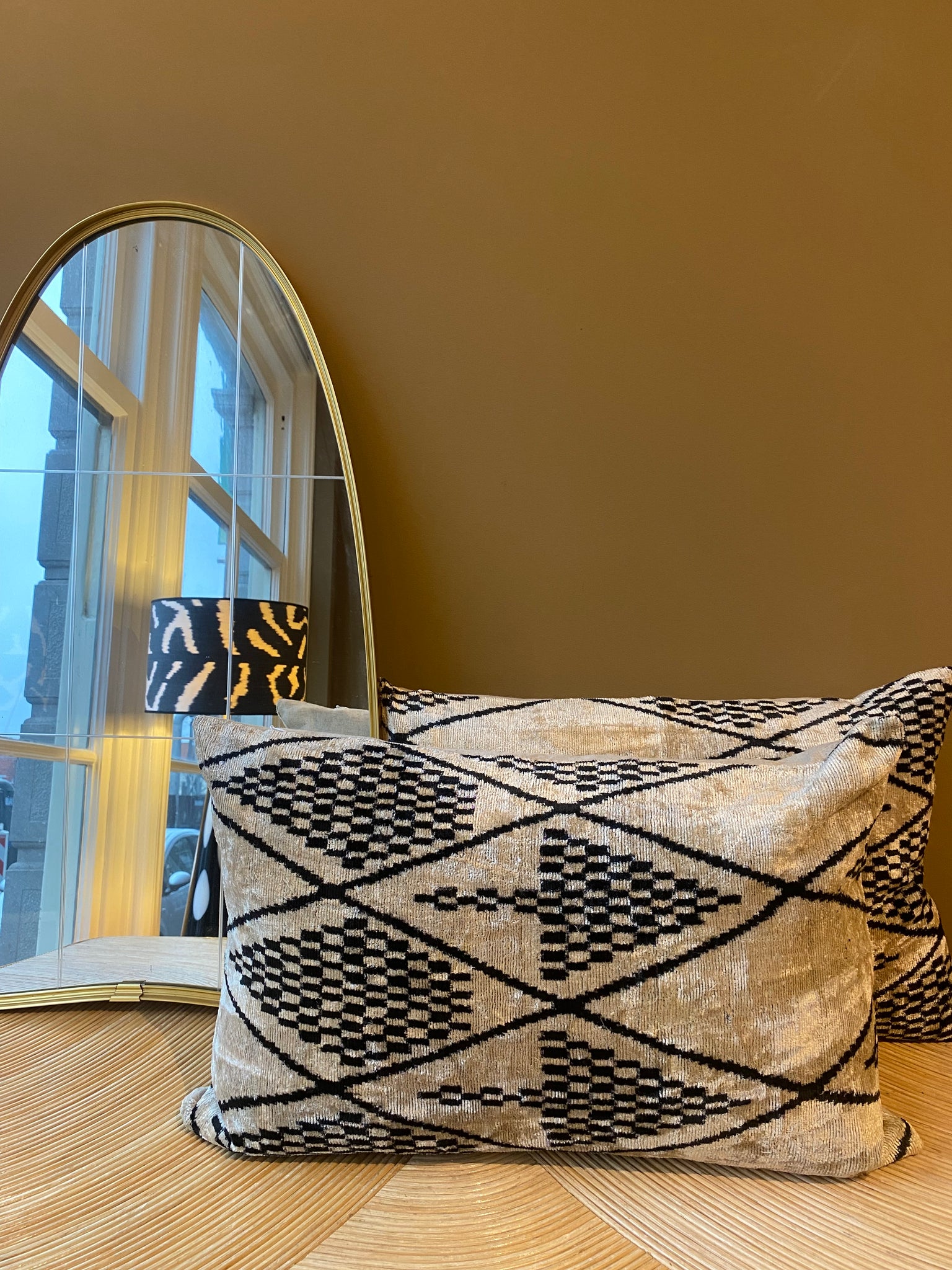 SALE Cushion Velvet Polar Diamond - Velvet Ikat