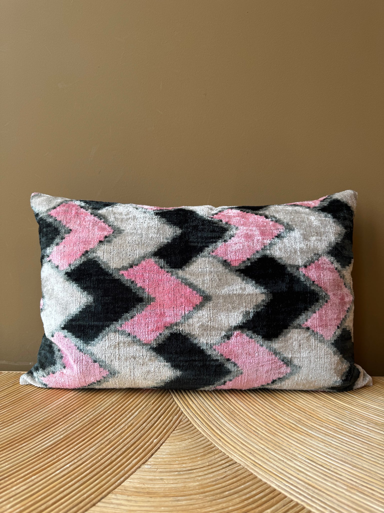 SALE Cushion Velvet Candy Cane - Velvet Ikat