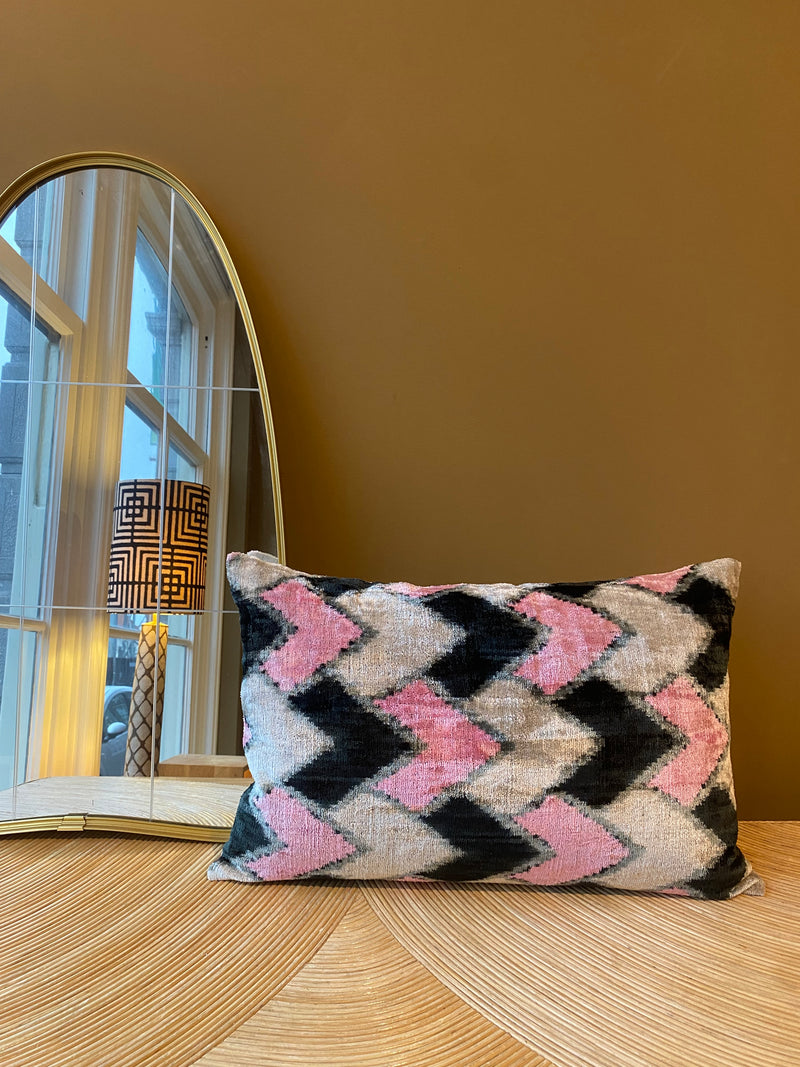 SALE Cushion Velvet Candy Cane - Velvet Ikat