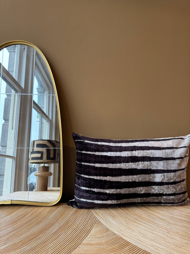 SALE Cushion Velvet Tiger Stripe - Velvet Ikat