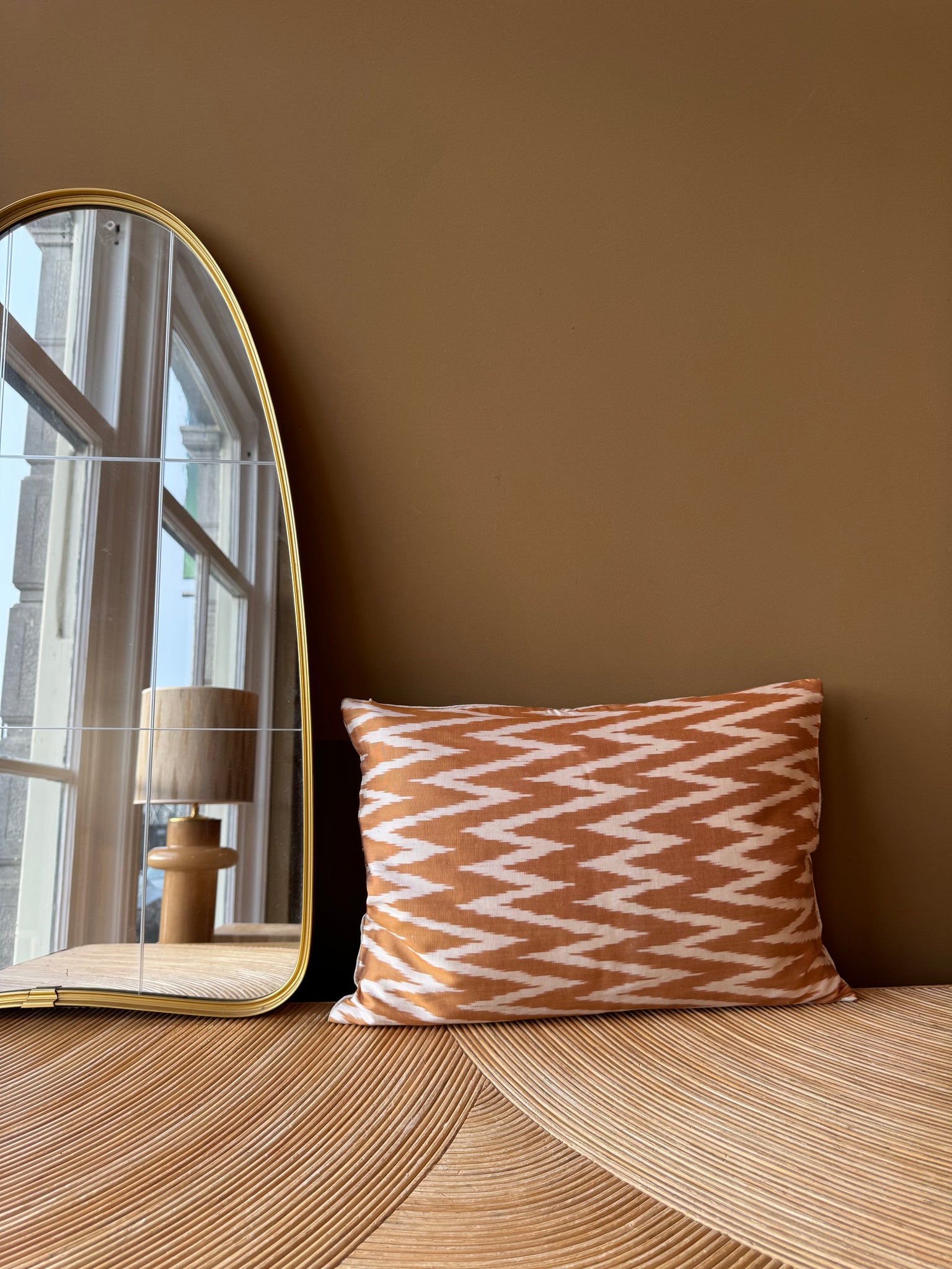 SALE Cushion Yellow Zigzag - Silk Ikat