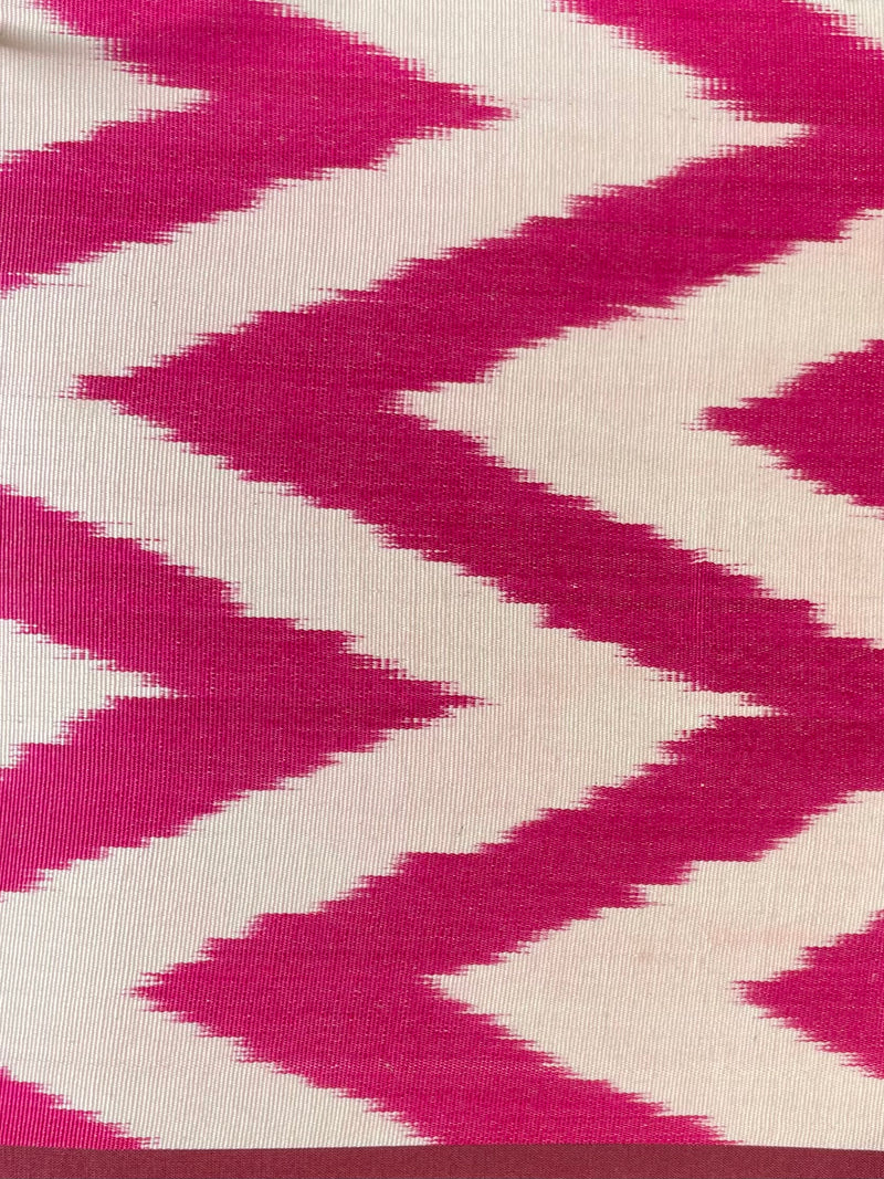 Fuchsia Pink Zigzag Silk Ikat