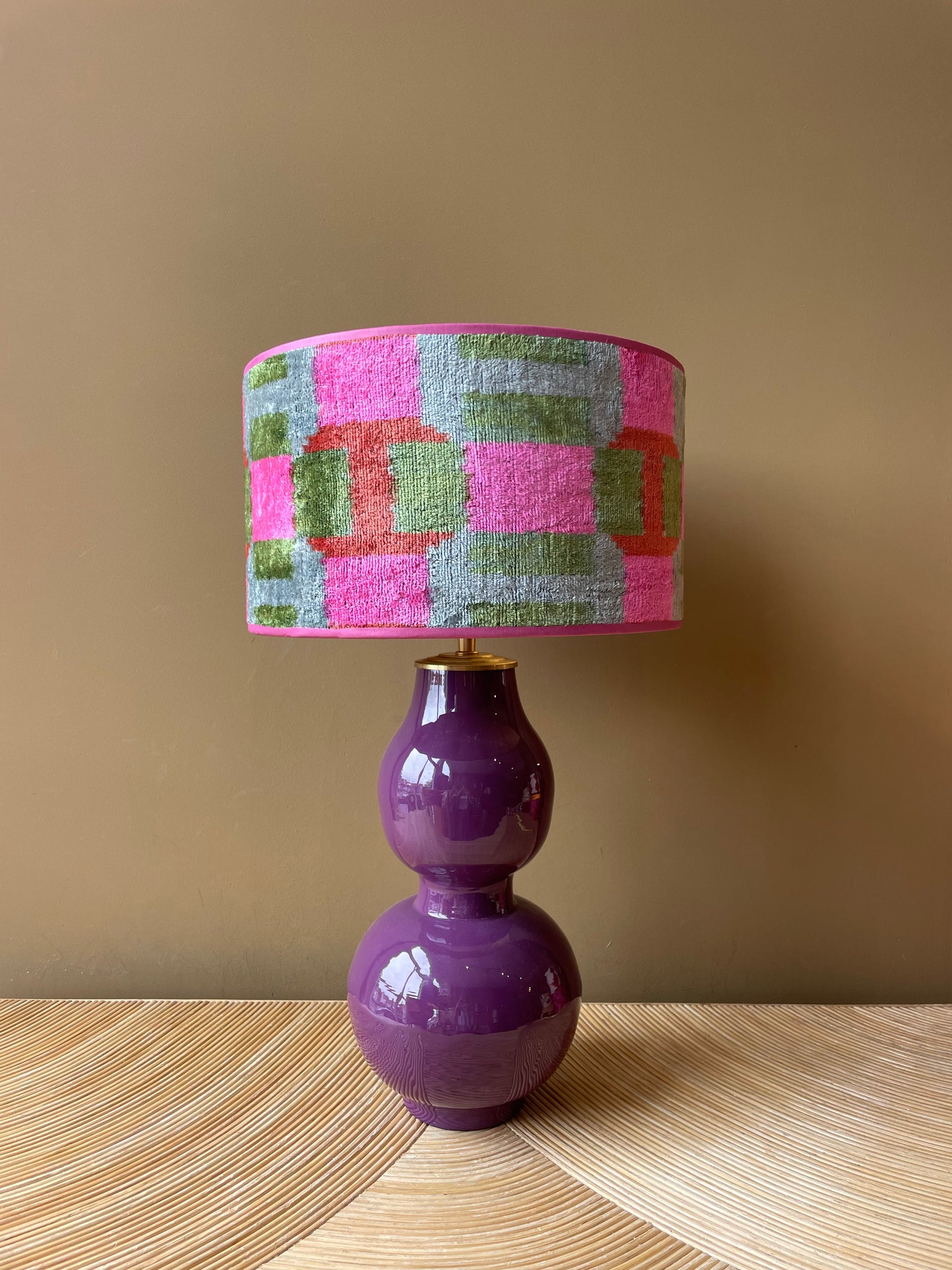 glossy purple skittle_velvet pink + green squares