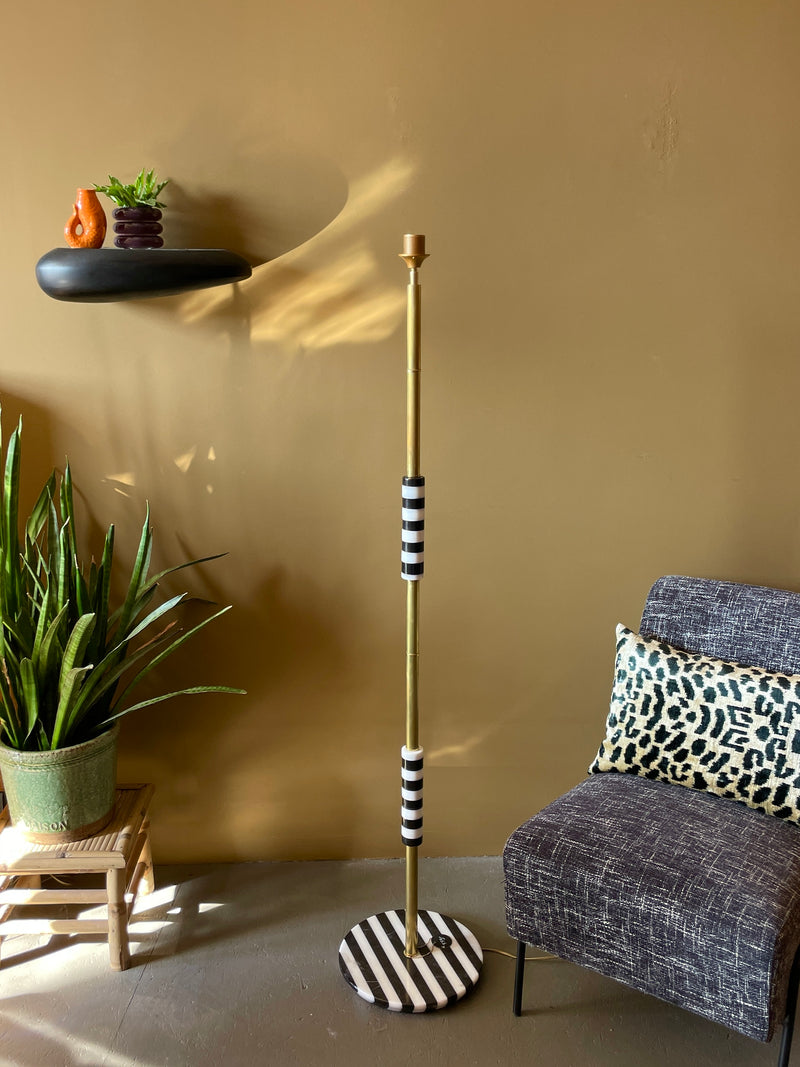 Black & White Marble Floor Lamp Model F
