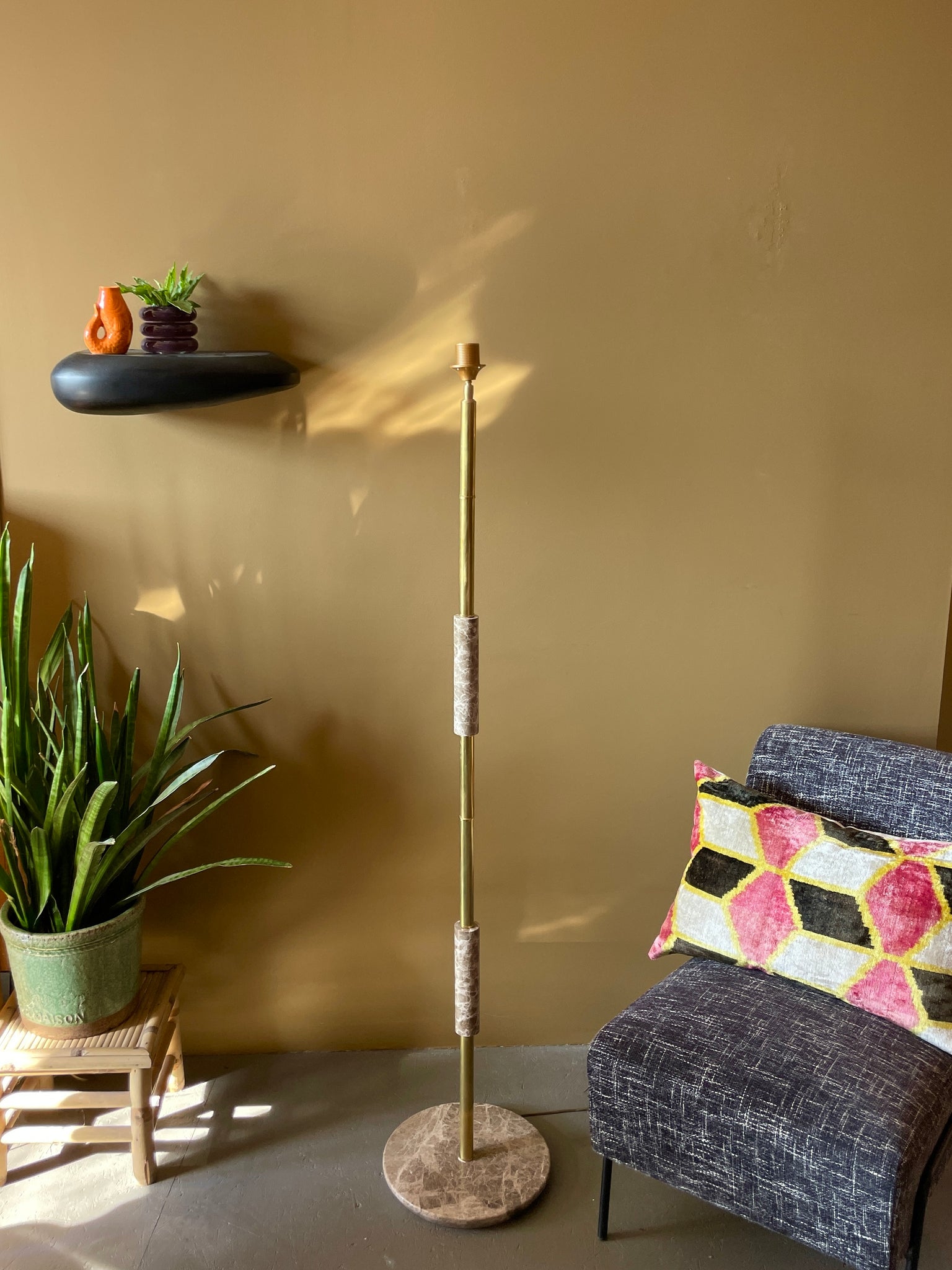 Brown Marble FLoor Lamp Model F