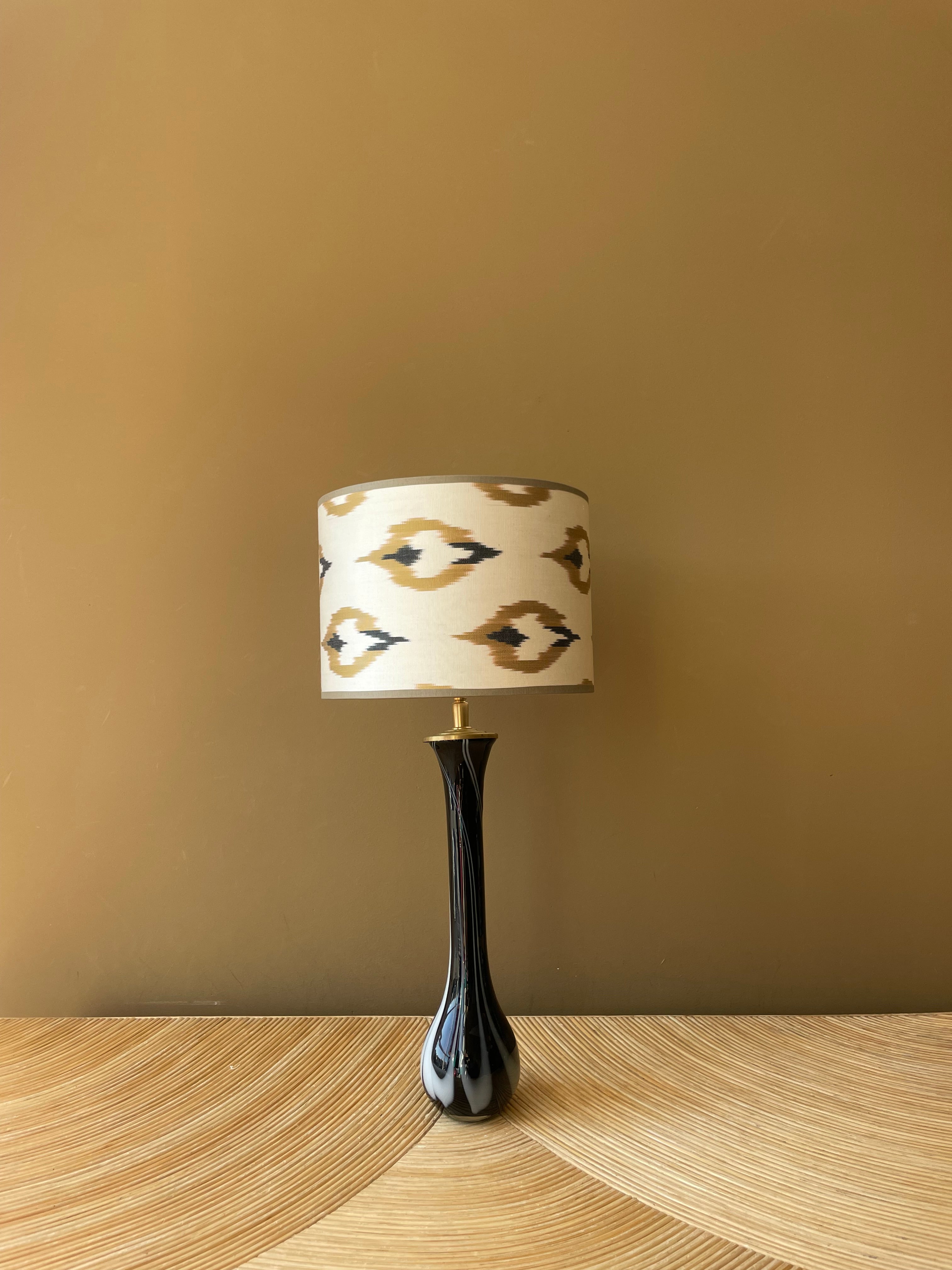 アンティークDropglass Hanglamp 4+3 Stripe Glass Horizontal – Amberkleurig Glas