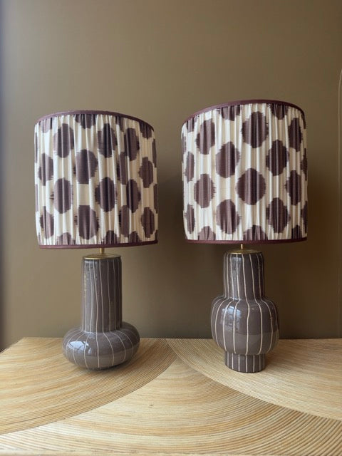 Pleated Shade Brown Dots