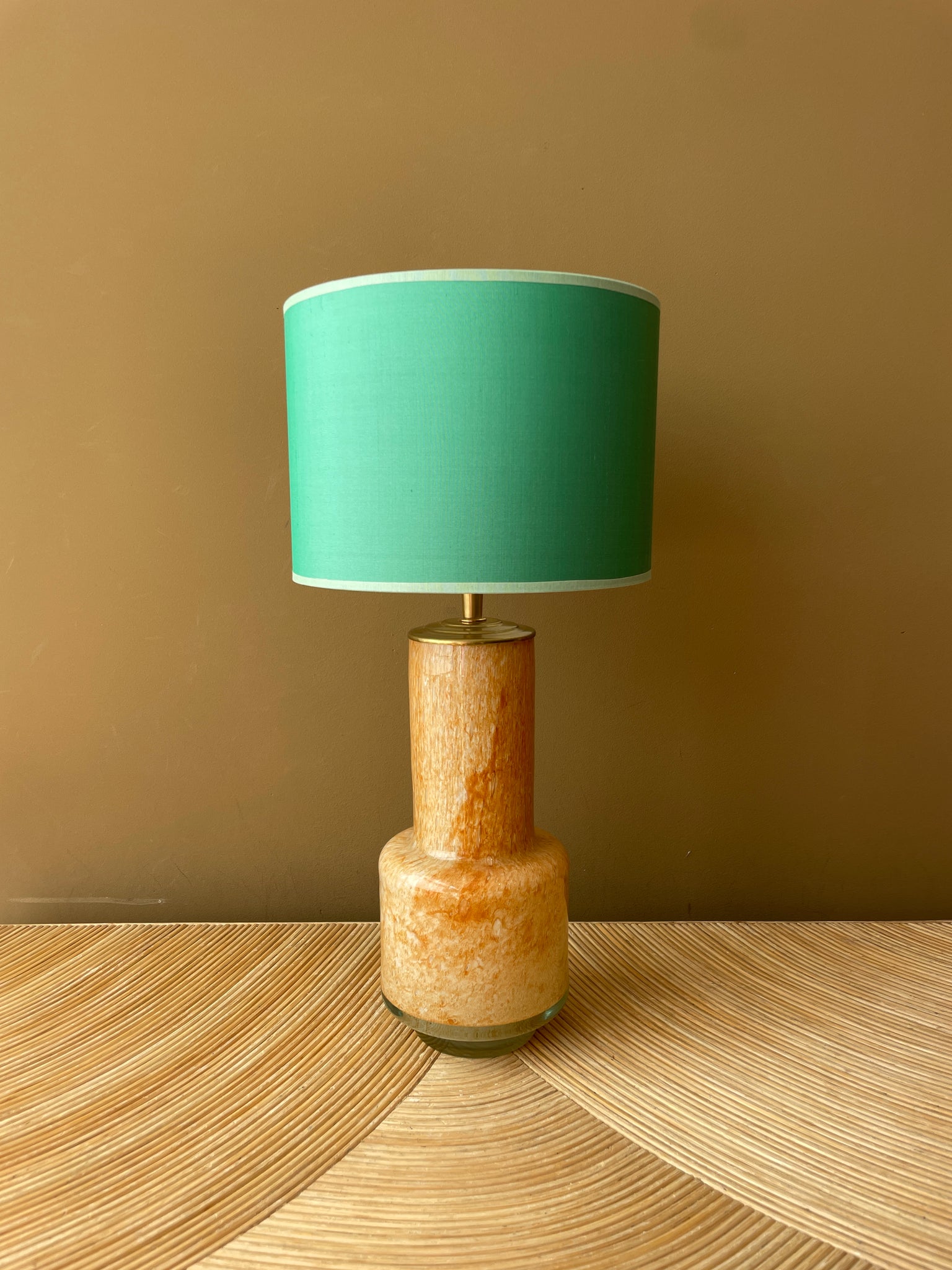 peach oil_doupion emerald green